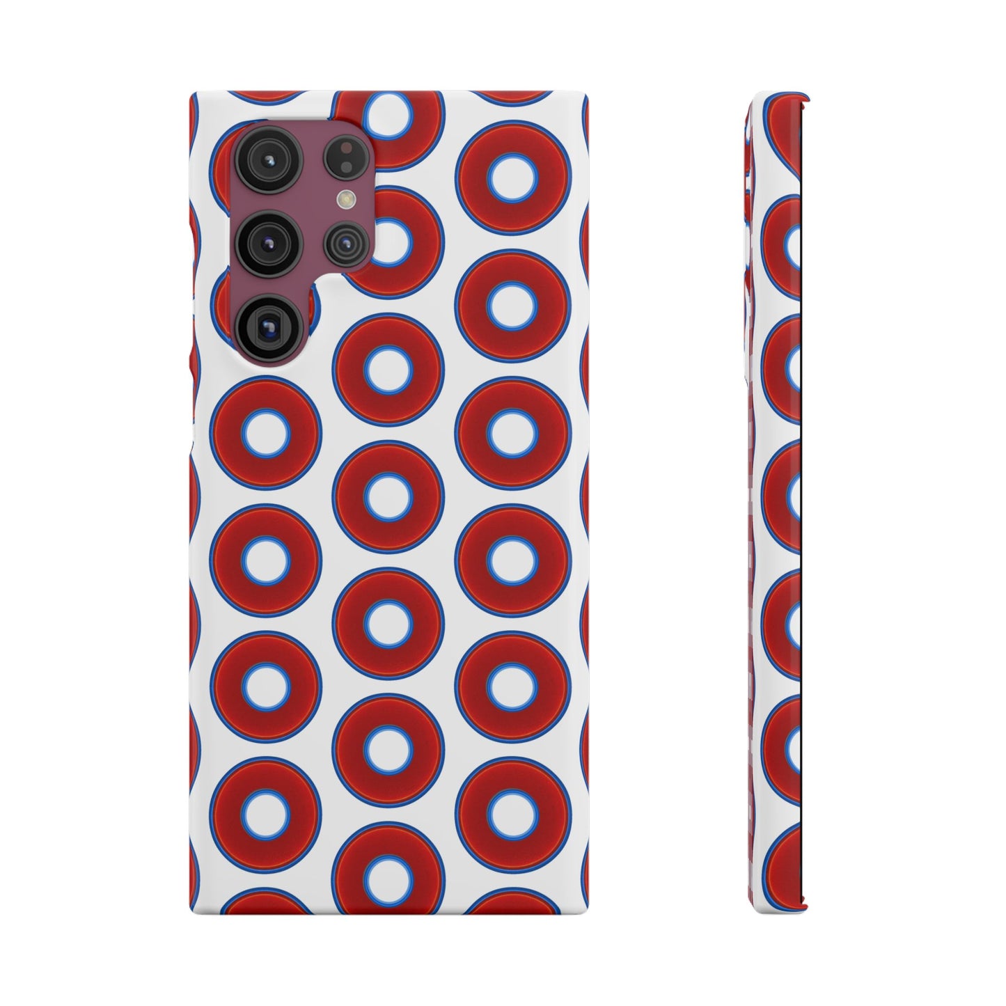 Lumpy Donut Snap Case - red vivid donut print w/white background