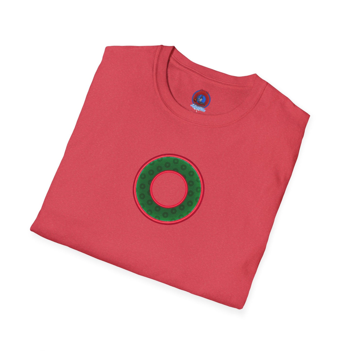 Plain Donuts/Unisex Soft-Style - "Plain Wide Mouthed Paradoxical Donuts" - dark green/red donuts