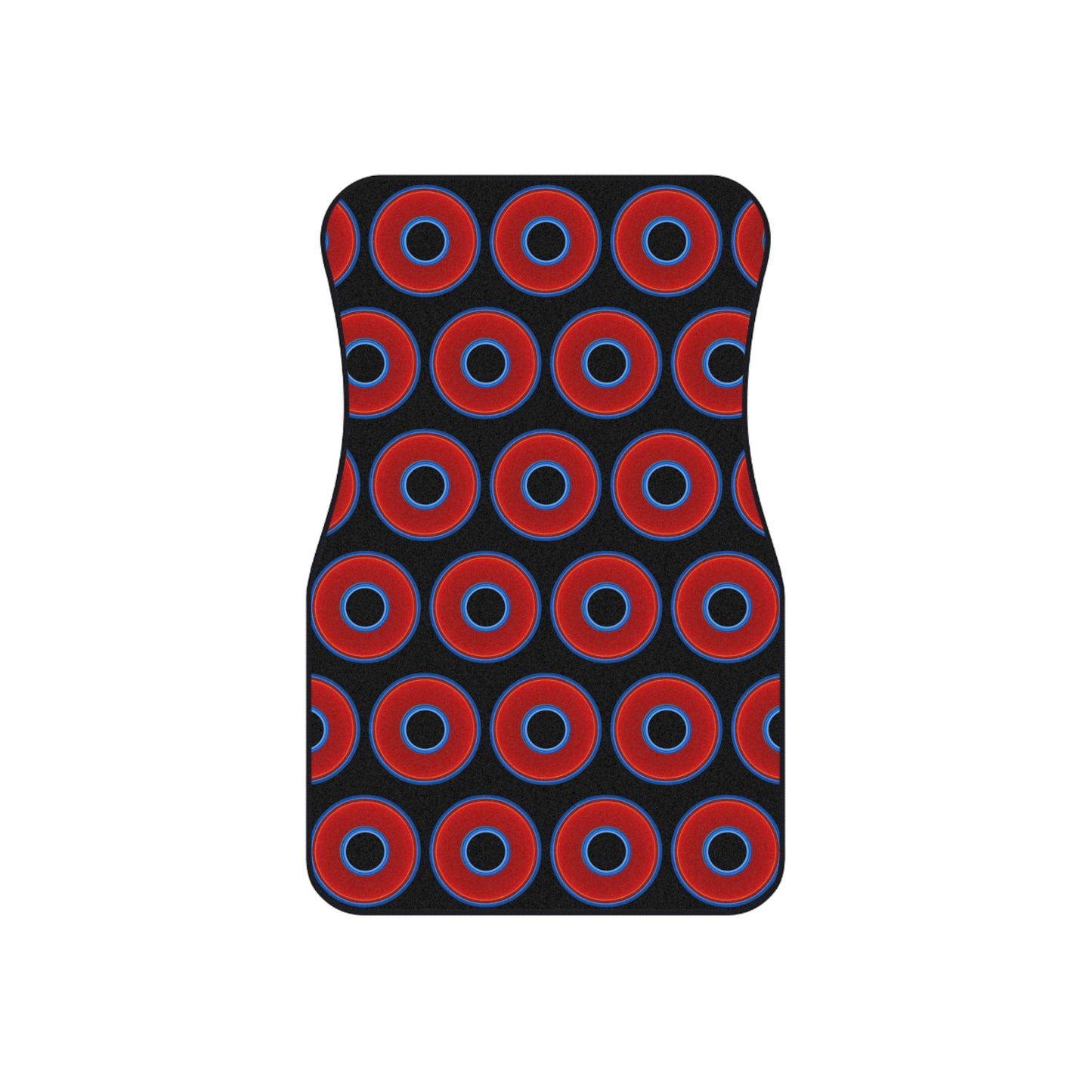 Contacted Car Mats - vivid donut print w/black background