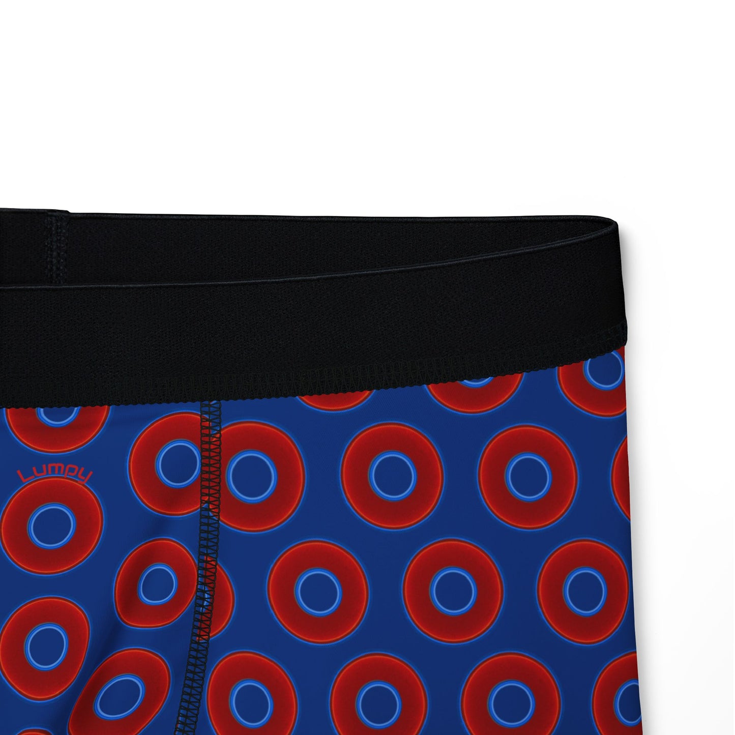 Men's Donut Boxers - red vivid donuts w/dark blue background