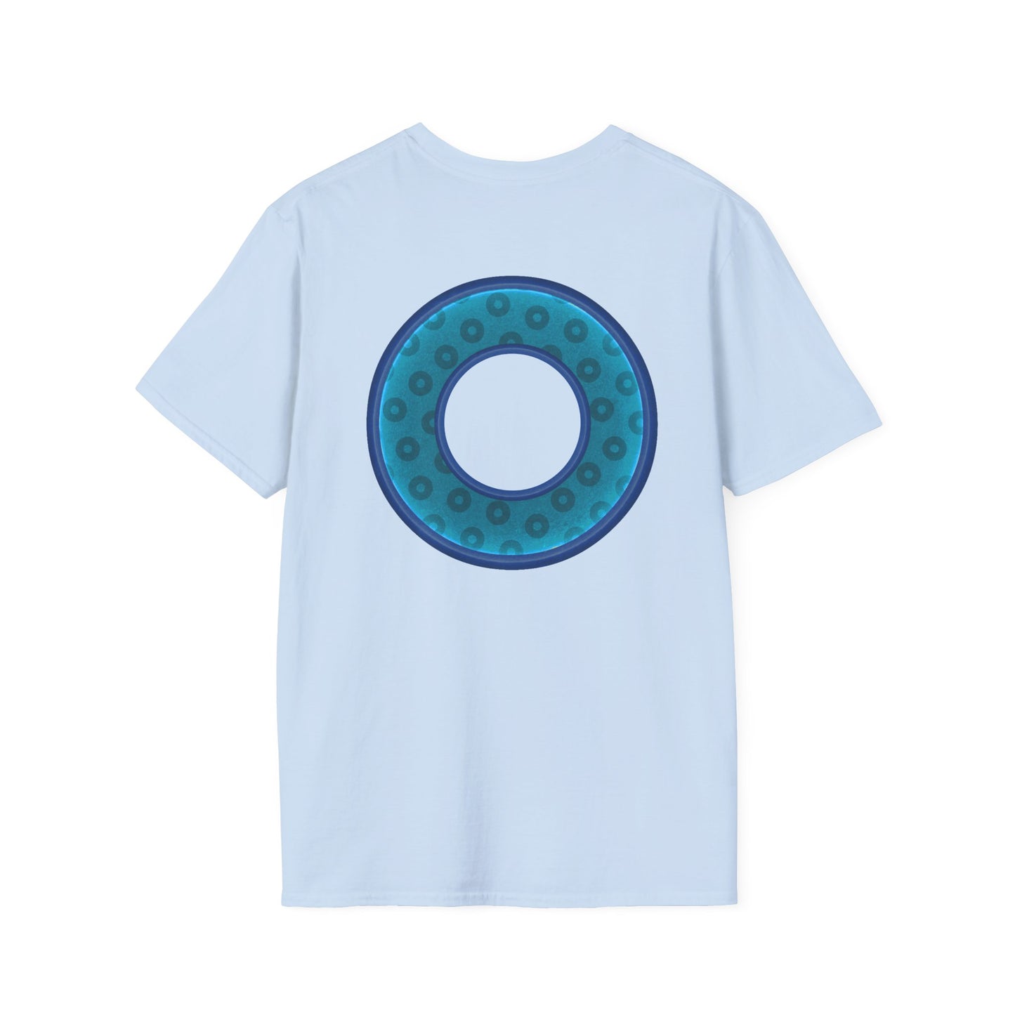 Plain Donuts/Unisex Soft-Style - "Plain Wide Mouthed Paradoxical Donuts" - aquamarine/dark blue donuts