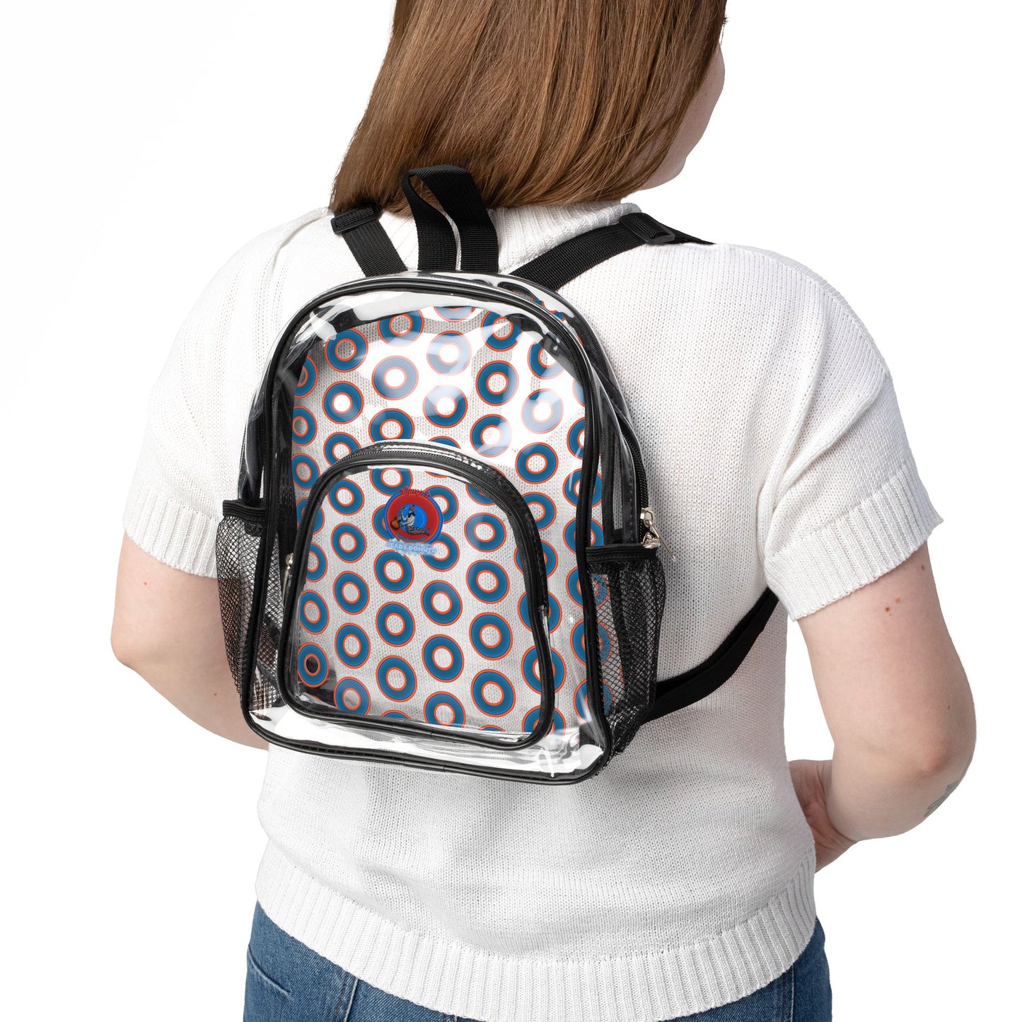 Lumpy Clear Pack/Concert Buddy - Plain Rustic Donut Print - blue/orange