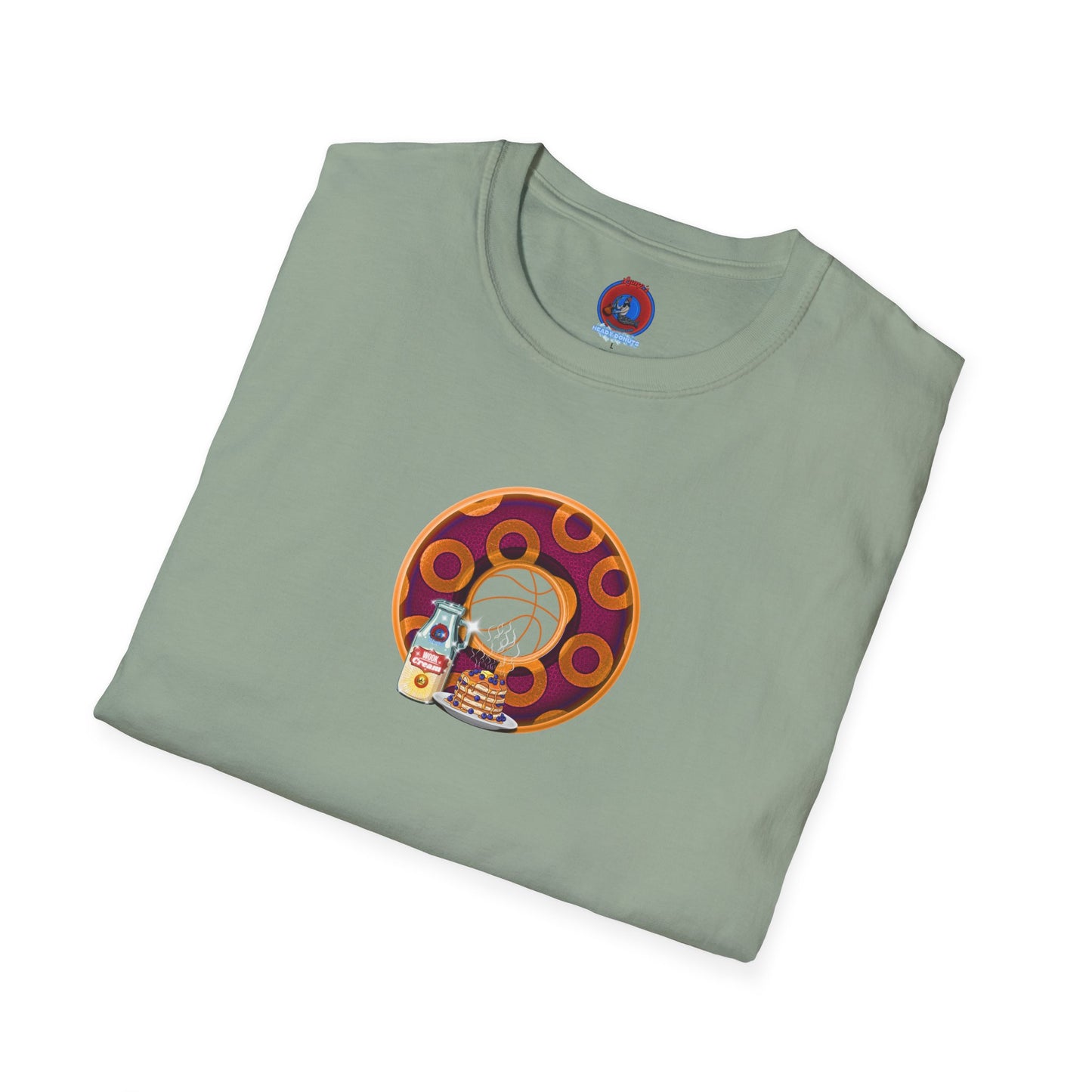 Classic Donut Tee - Unisex Soft-Style - "Princely Wooked Cream - YEMSG Donut " - burgundy/orange rustic paradox donut - variant 2