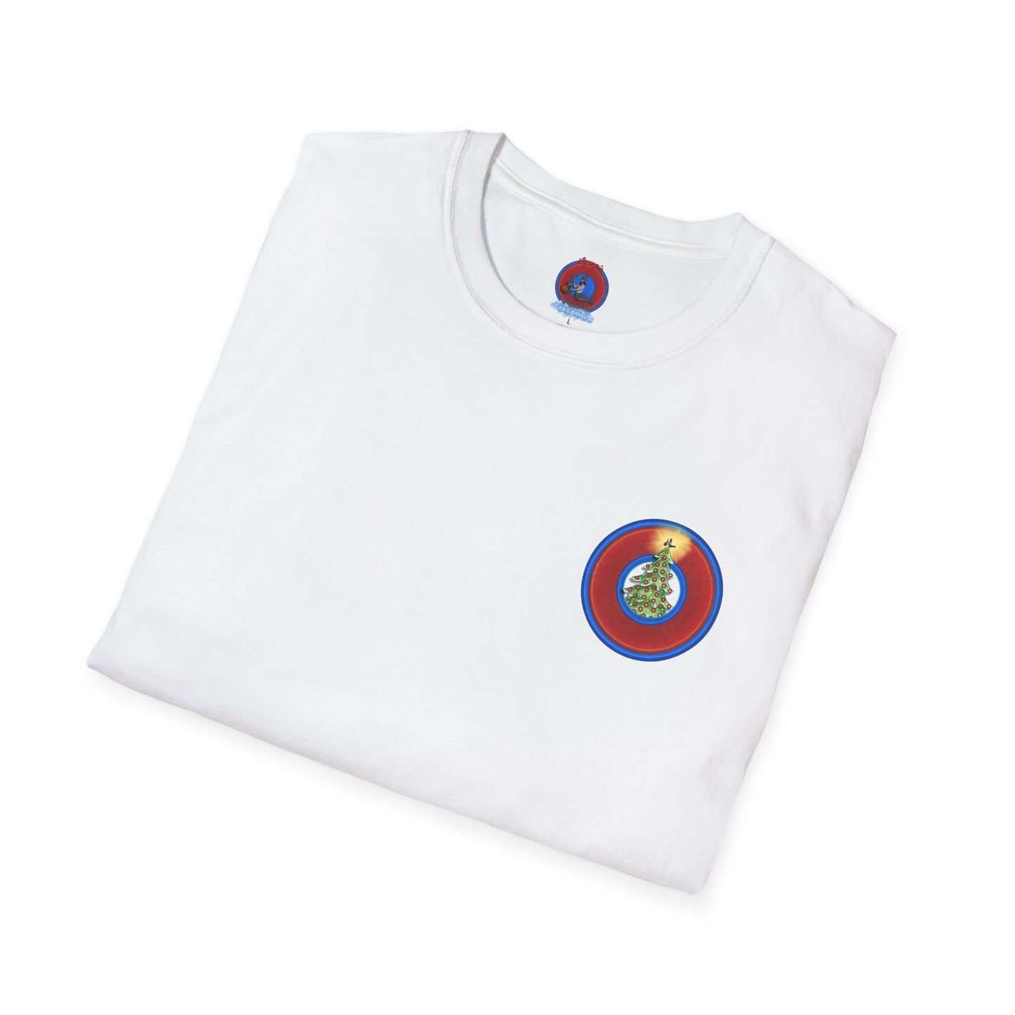 Classic Donut Tee - Unisex Soft-Style - "It's Always Phishmas in Philly" - rustic red/blue donut