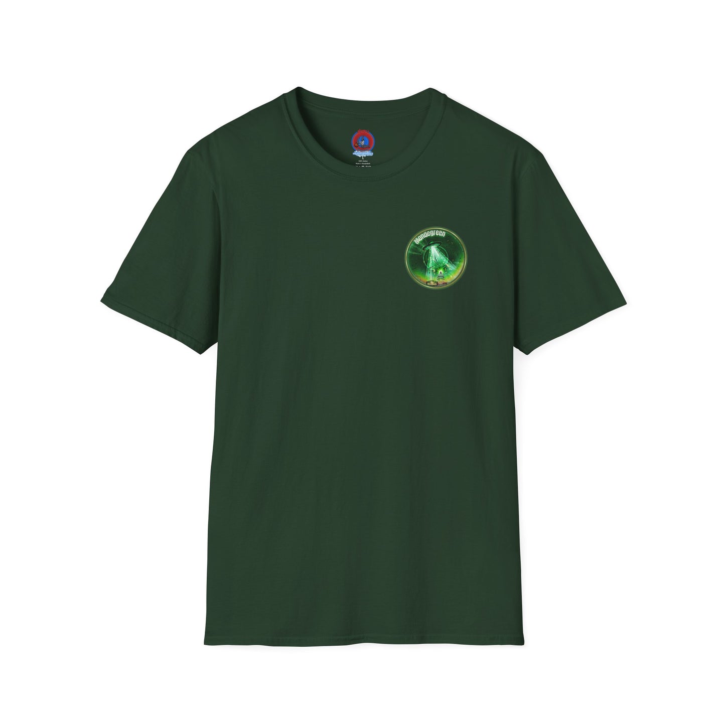 Classic Donut Tee - Unisex Soft-Style - "Close Encounters of the Delaware kind - Mondegreen Donut"  " variant 2 - green donut