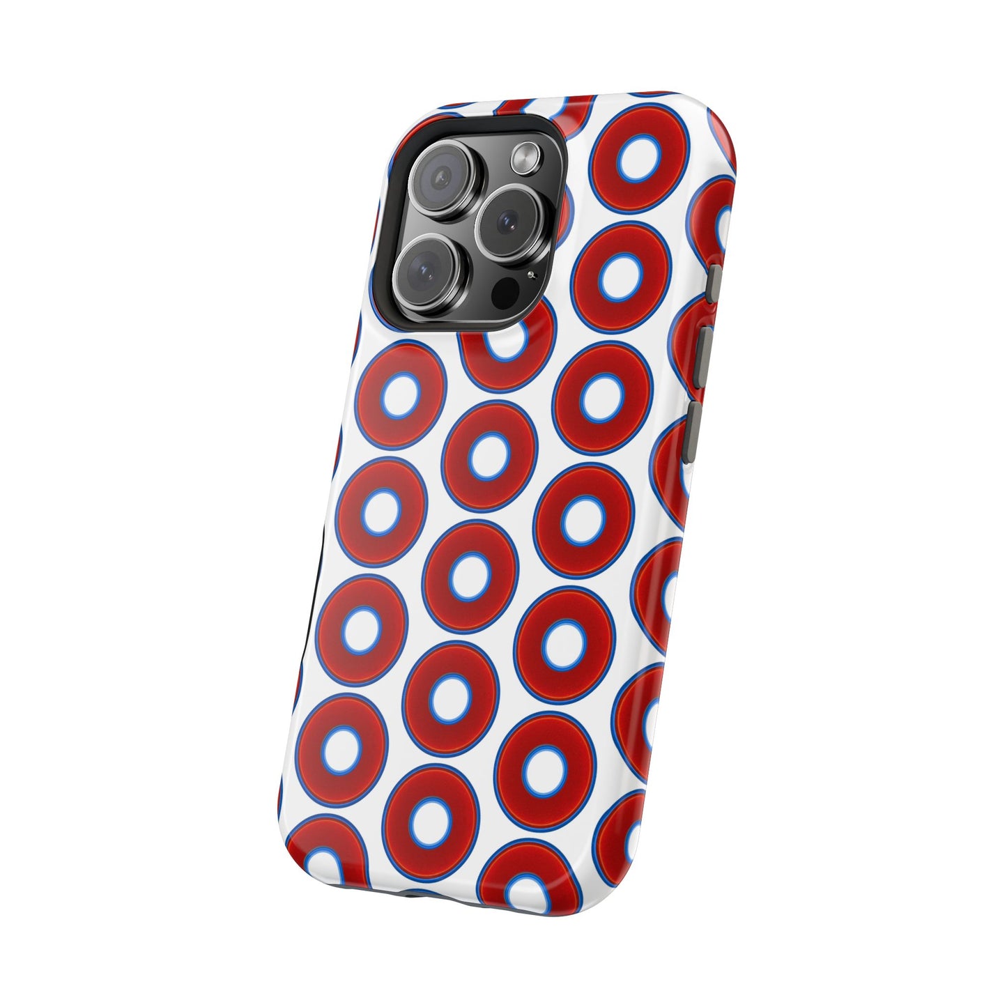 Magnetic Tough Donut Case - red vivid donut print w/white background