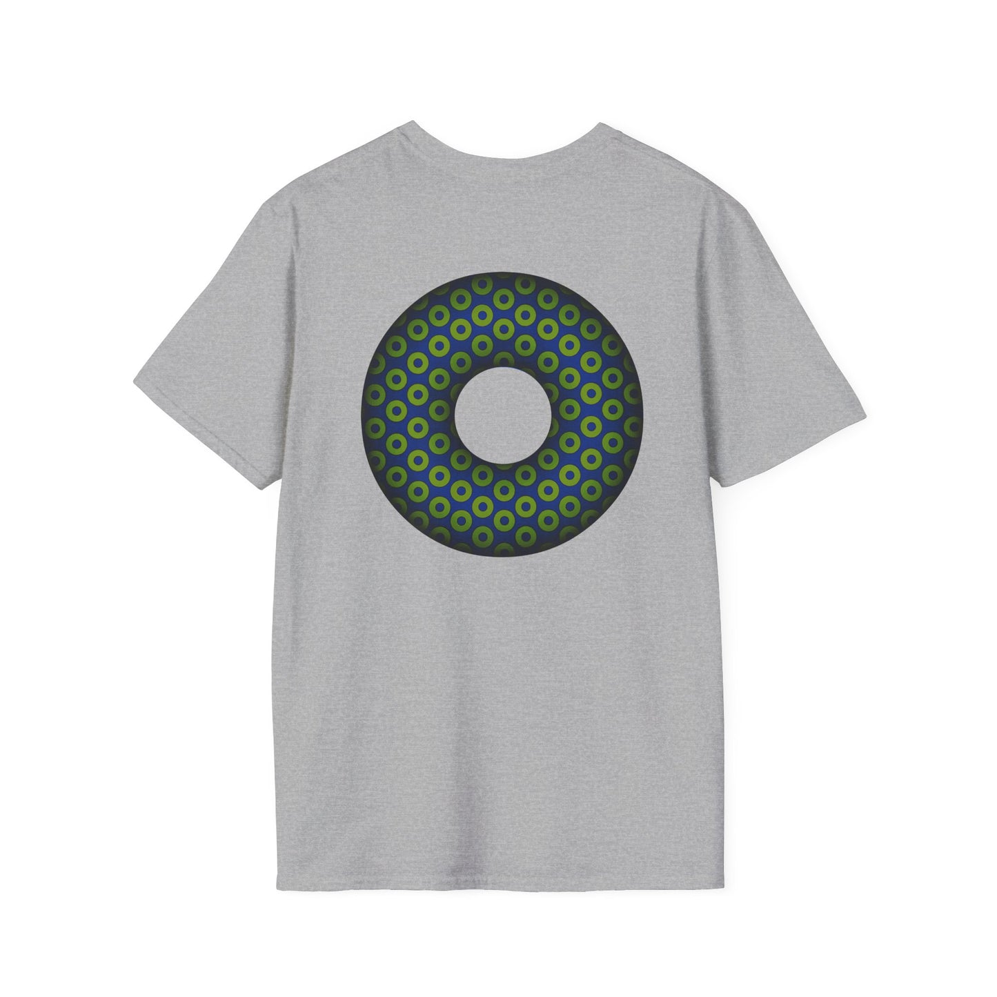 Plain Donuts/Unisex Soft-Style - "Plain Paradoxical Grided Donuts" - lime/dark blue donuts