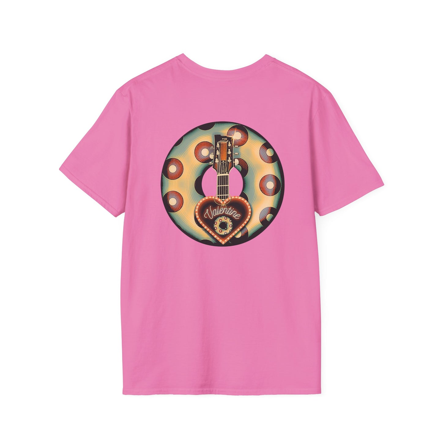 Classic Donut Tee - Unisex Soft-Style - "Would You Be My Donut?" - paradoxical faded blue/red donut - variant 4