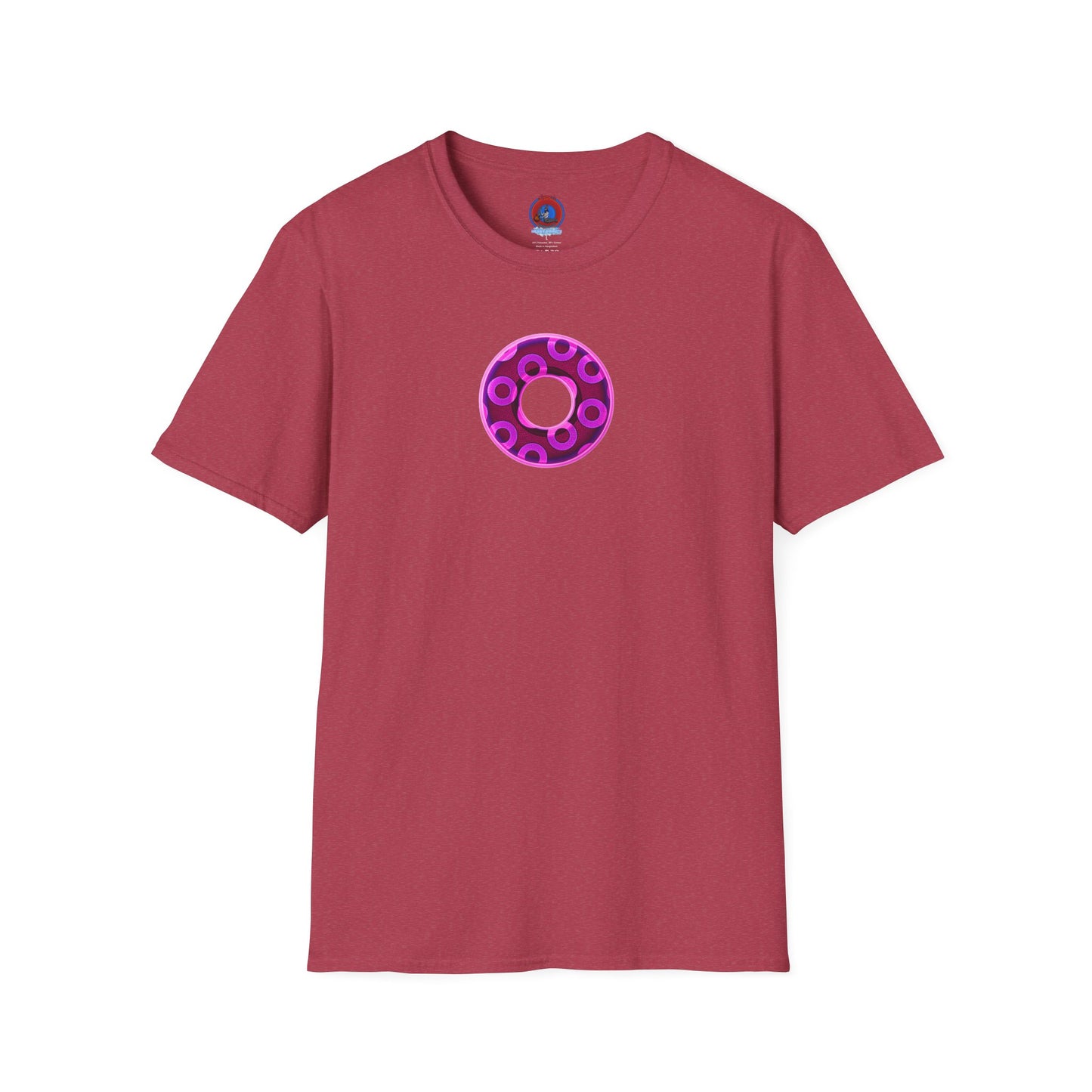Plain Donuts/Unisex Soft-Style - "Plain Rustic Paradoxical Donuts" - magenta/burgundy donuts