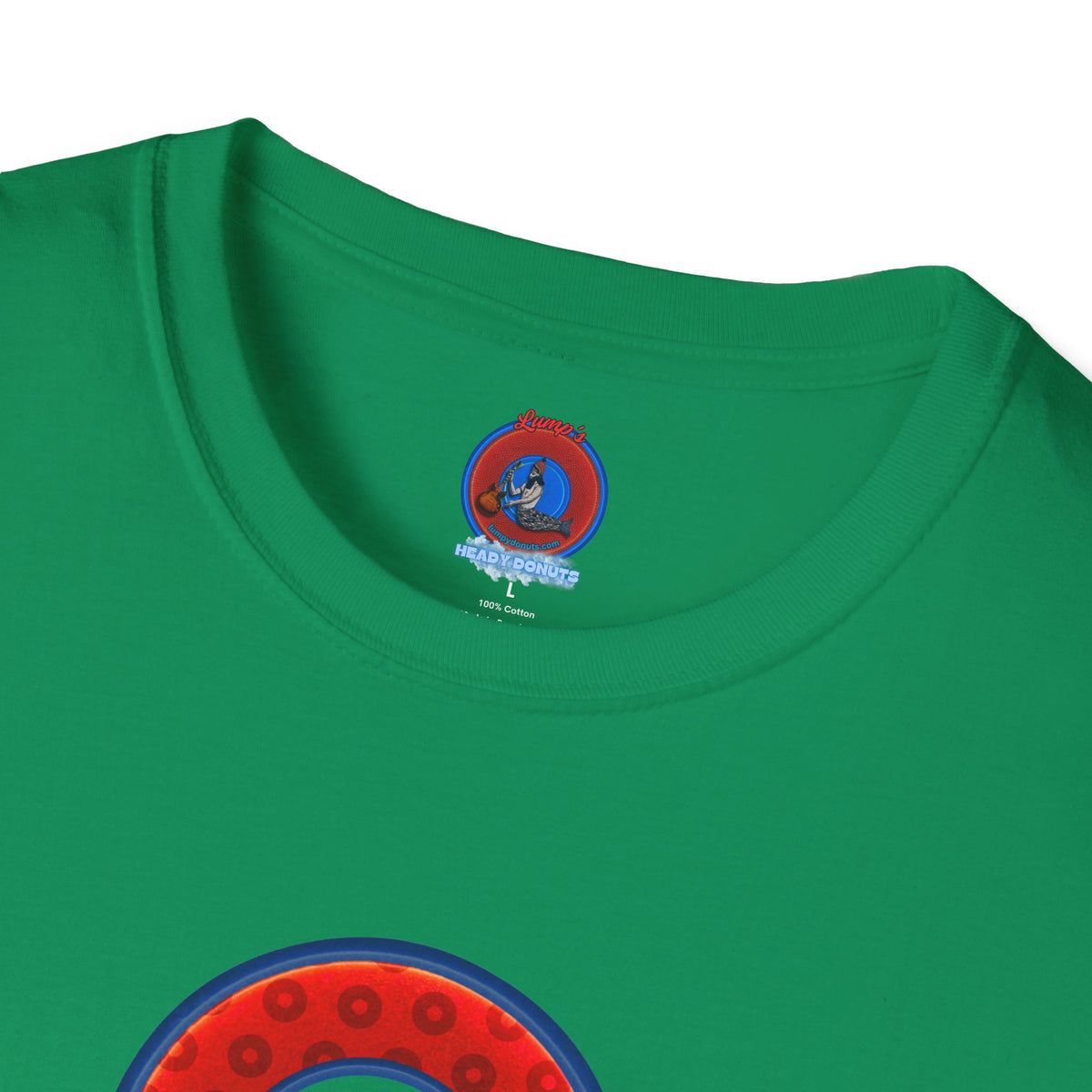 Classic Donut Tee - Unisex Soft-Style - "Phree Donut Sliders" - red/blue widemouthed paradox donut