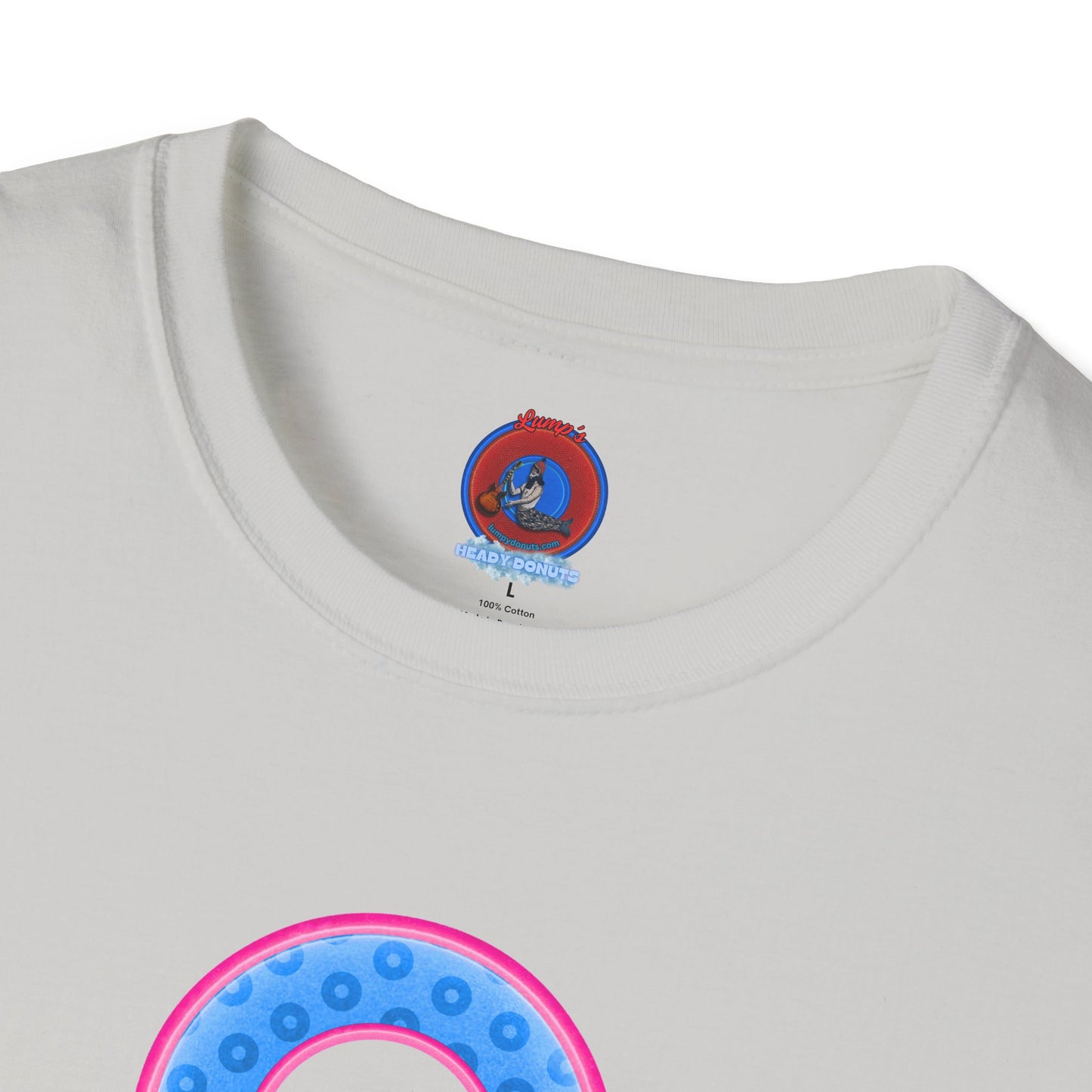 Plain Donuts/Unisex Soft-Style - "Plain Wide Mouthed Paradoxical Donuts" - light blue/pink donuts