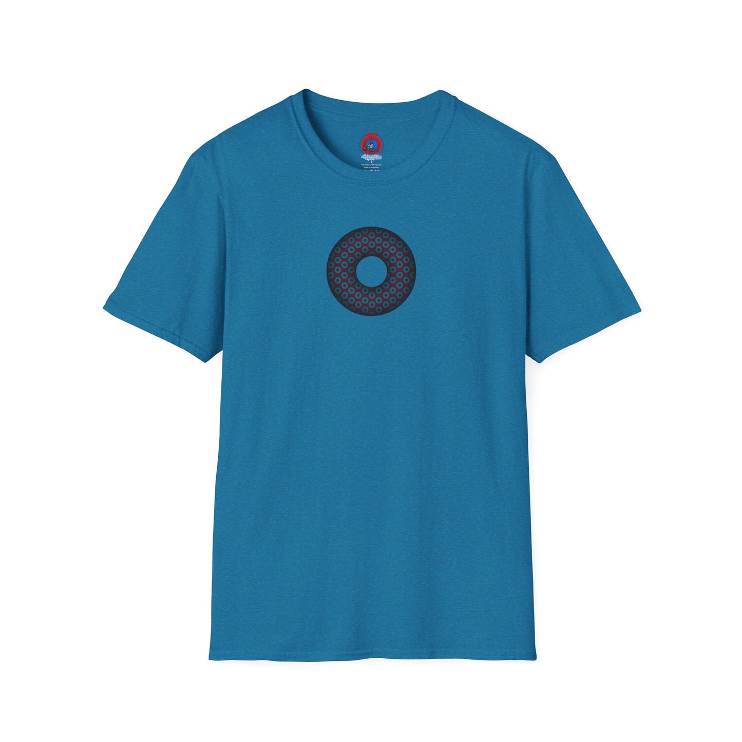 Plain Donuts/Unisex Soft-Style - "Plain Paradoxical Grided Donuts" - dark teal/dark purple donuts