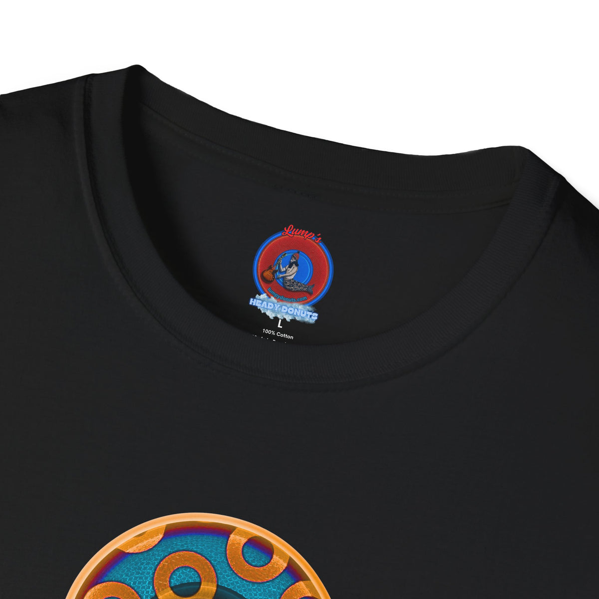 Classic Donut Tee - Unisex Soft-Style - "Wooked Cream - YEMSG Donut " -blue/orange rustic paradox donut - variant 4