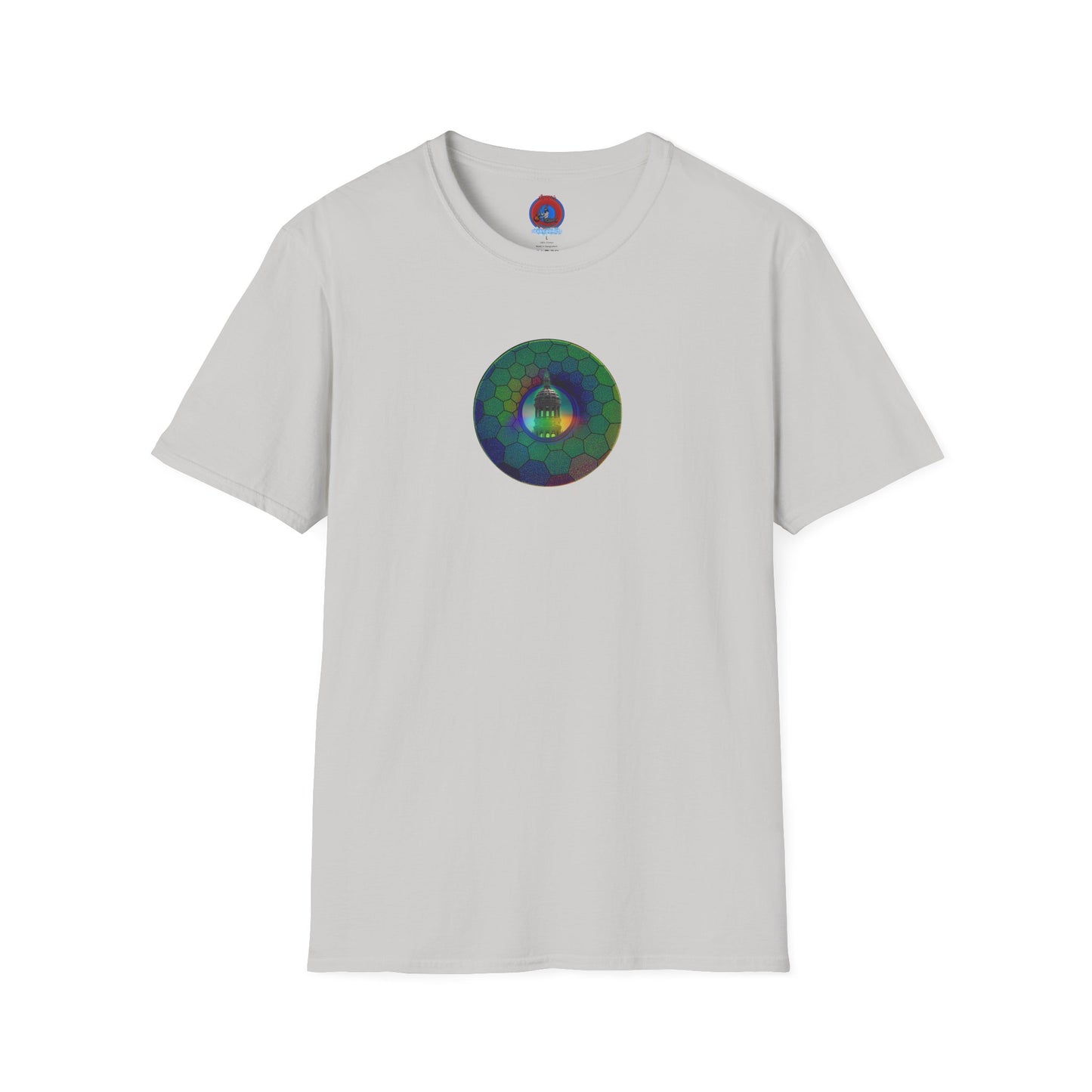Classic Donut Tee - Unisex Soft-Style - "Save the Mondegreen City Hall Clock Tower" - hexadonut - series 1.0 -variant 1 - green donut