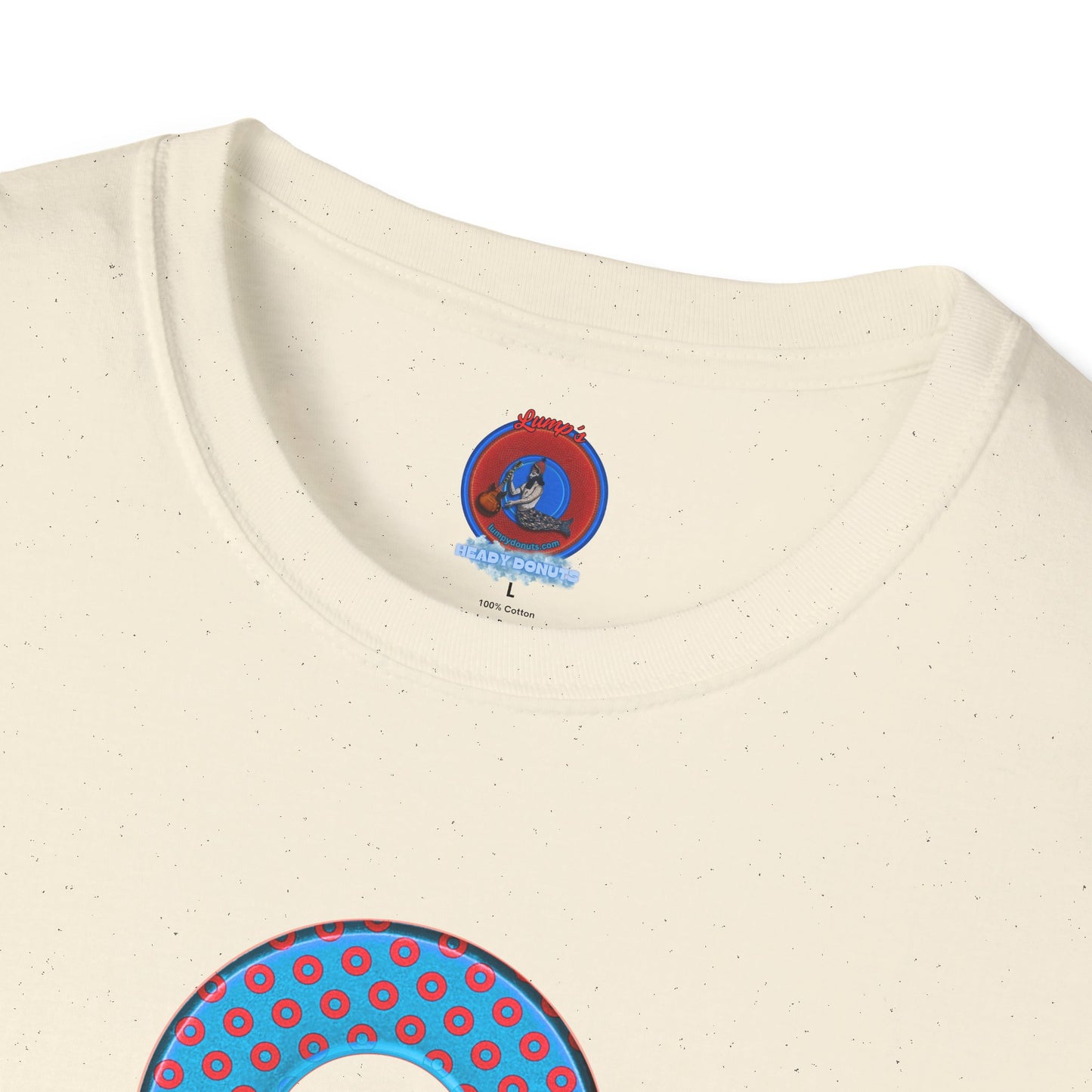 Plain Donuts/Unisex Soft-Style - "Plain Electric Paradoxical Donuts" - light blue/red donuts