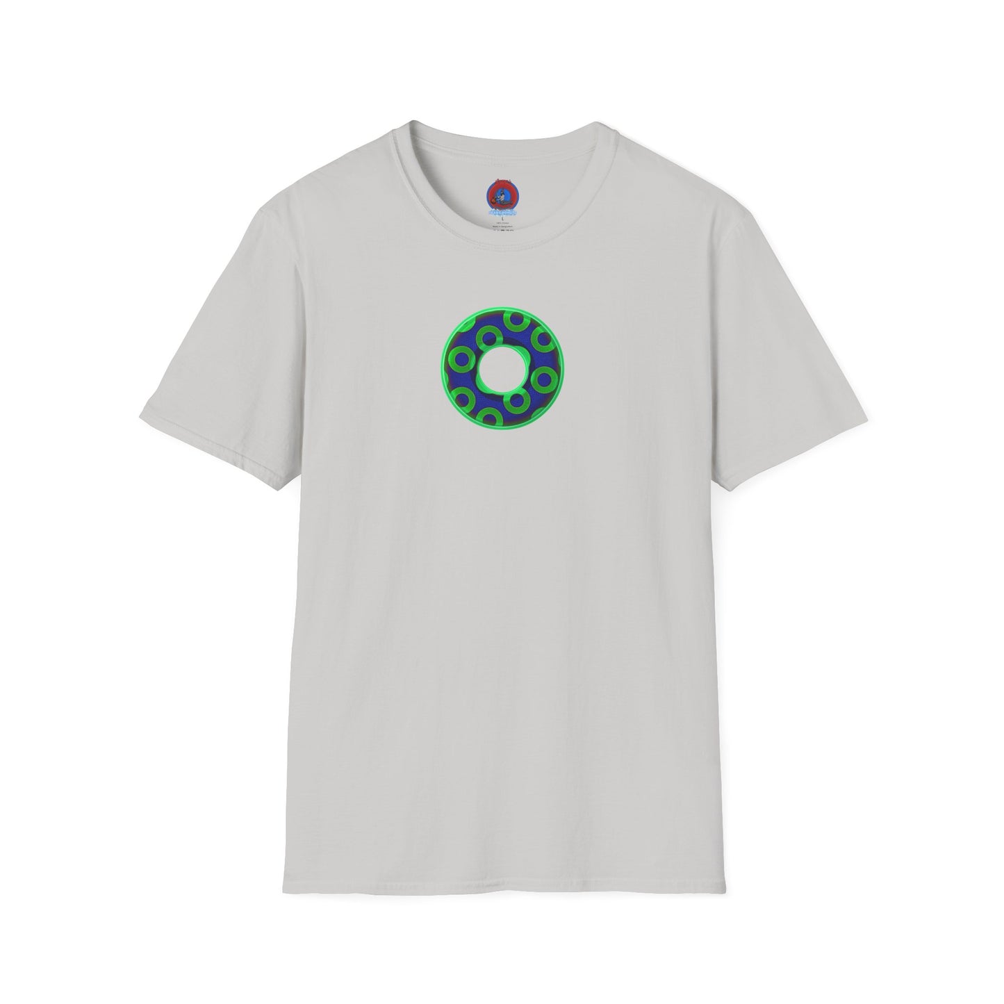 Plain Donuts/Unisex Soft-Style - "Plain Rustic Paradoxical Donuts" - light green/dark blue donuts