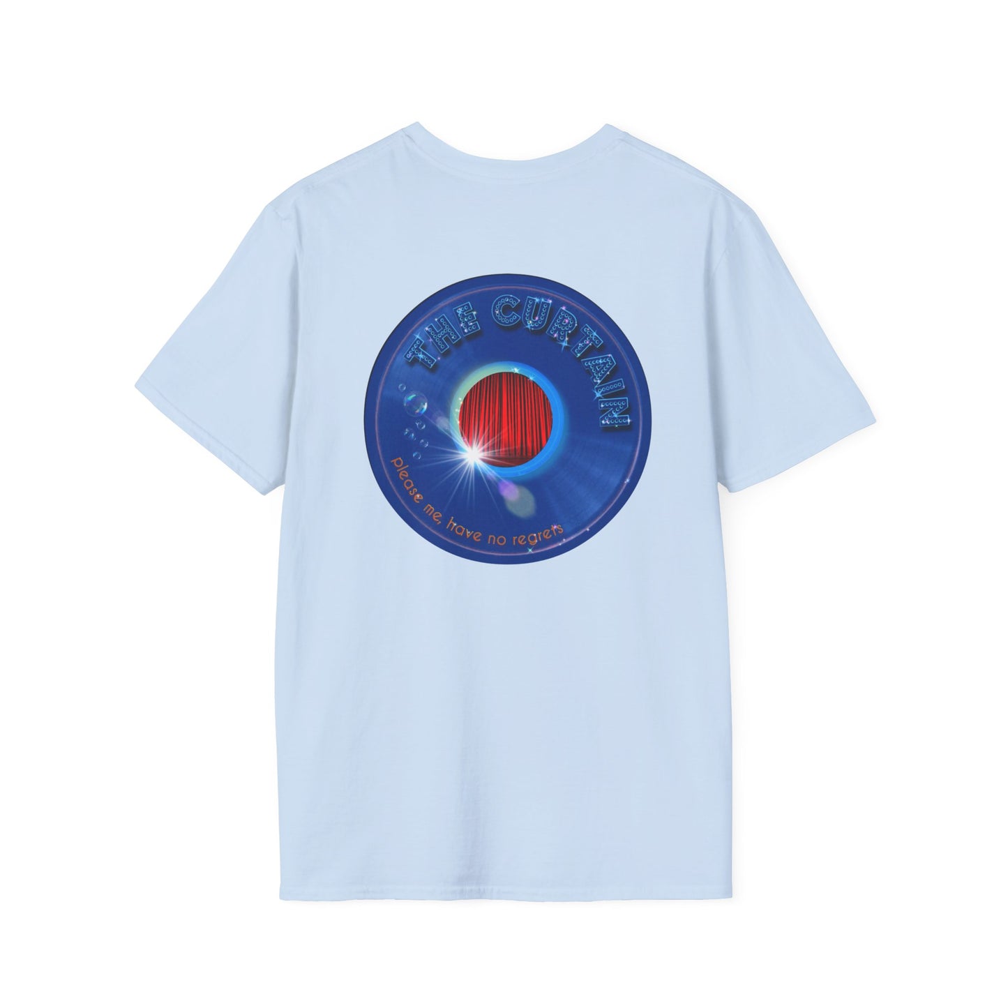 Classic Donut Tee - Unisex Soft-Style - "The Donut Without" - series 1.0  - variant 1 - vivid blue record donut
