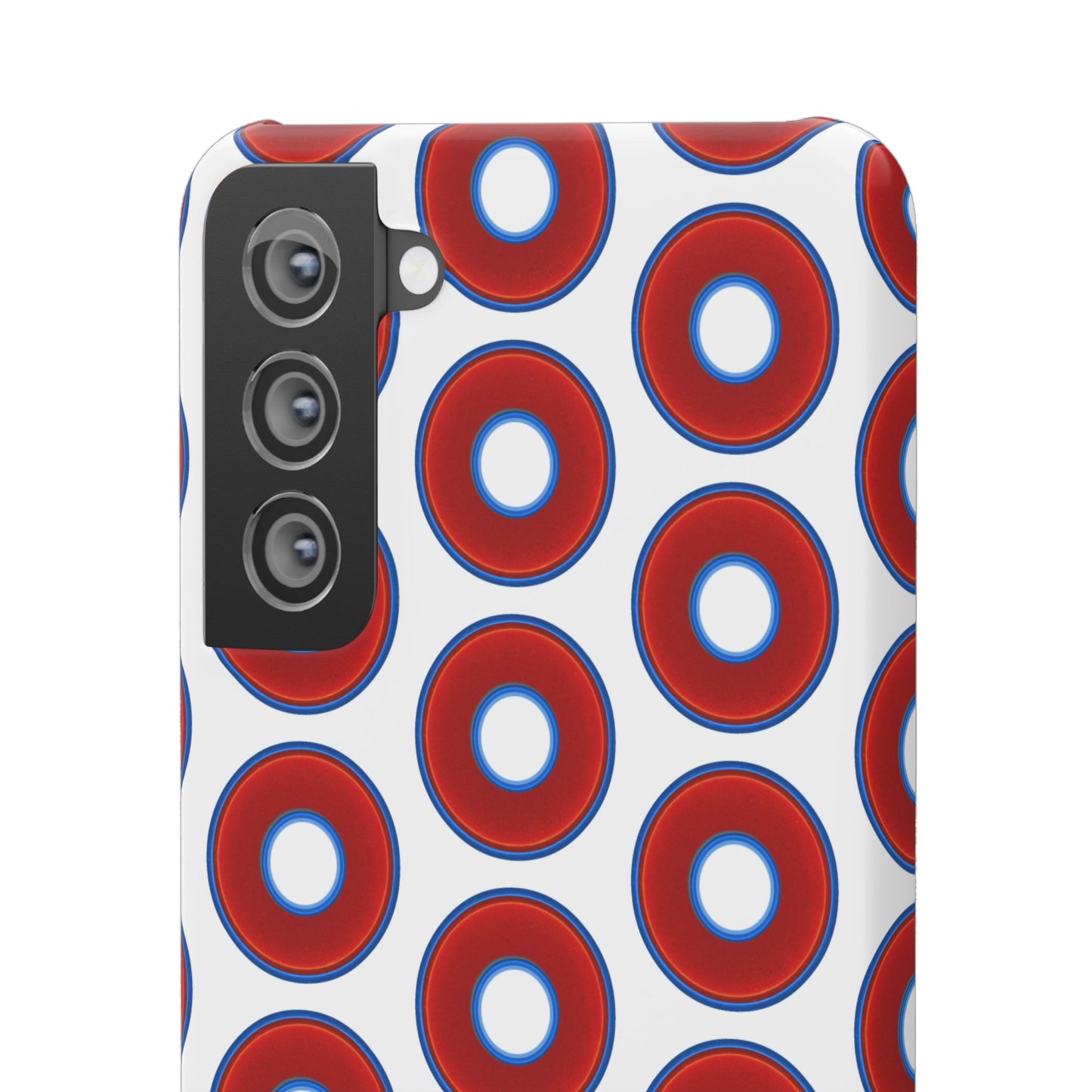 Lumpy Donut Snap Case - red vivid donut print w/white background