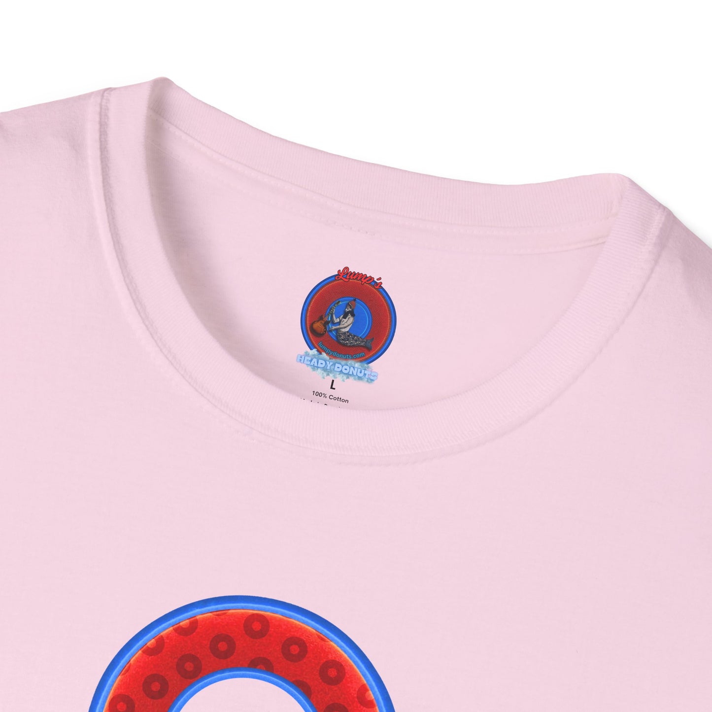 Plain Donuts/Unisex Soft-Style - "Plain Wide Mouthed Paradoxical Donuts" - red/medium royal blue donuts