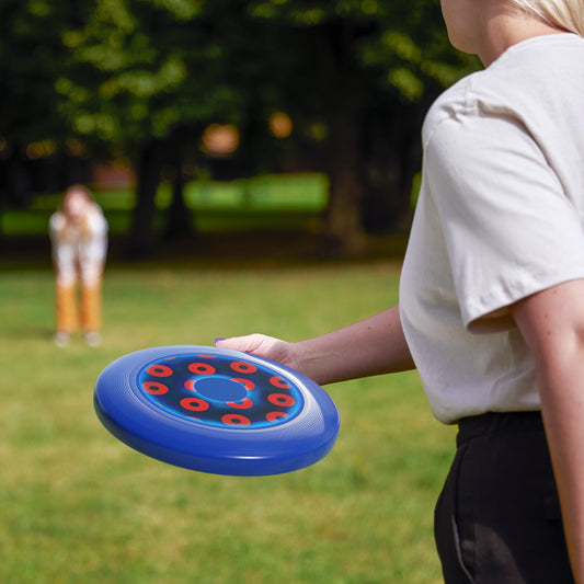 Lumpy Wham-O Donut Frisbee - "Blimpy Paradox Donut" - red/royal blue