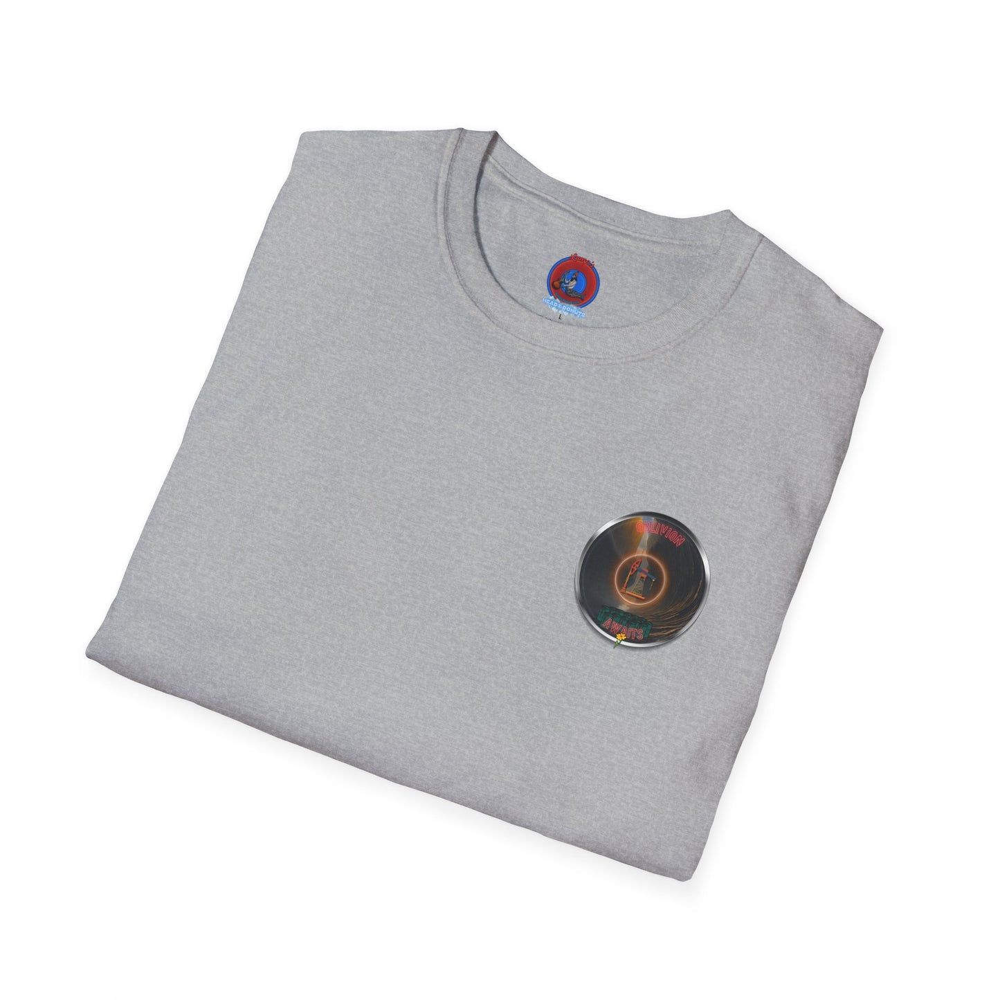 Classic Donut Tee - Unisex Soft-Style - "Donut Splashed in Oil" - picture donut [*charitable donut]