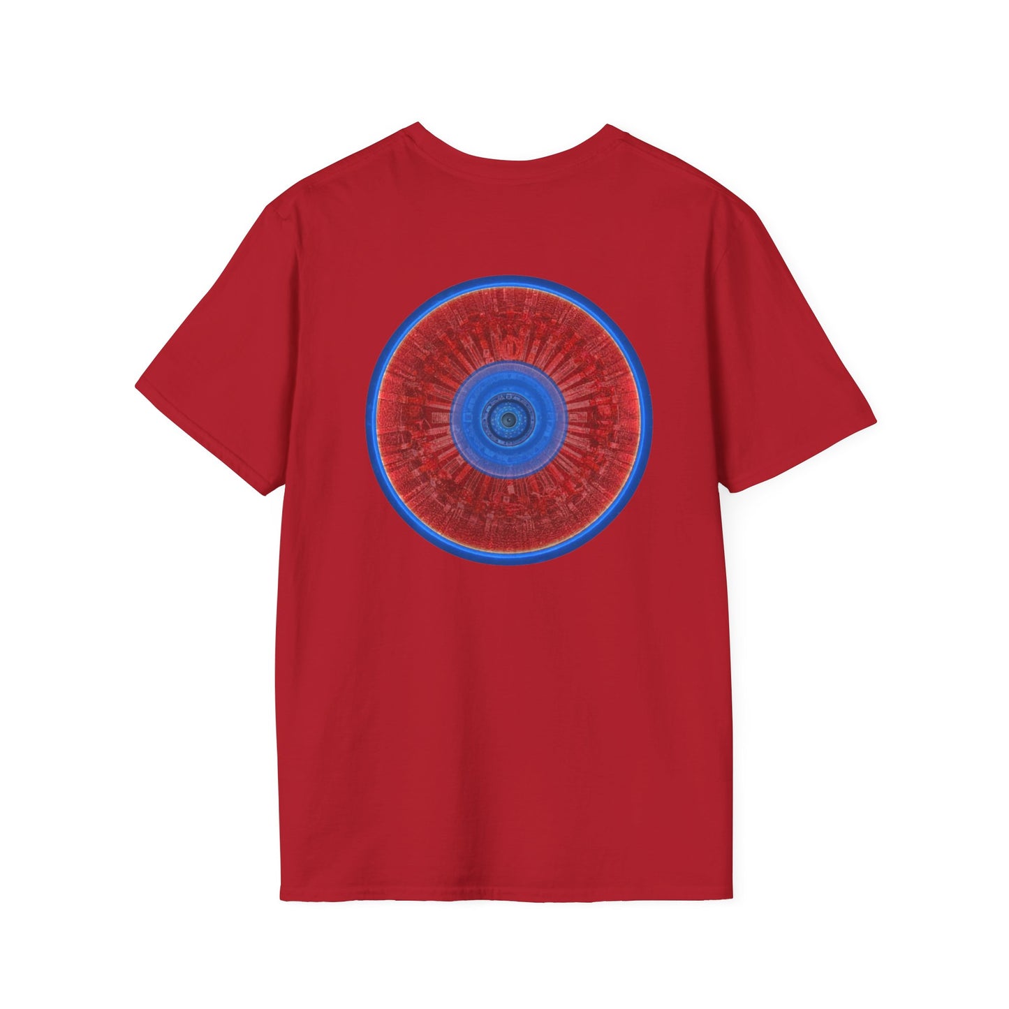 Classic Donut Tee - Unisex Soft-Style - "Graphic Translation Tee Shirt" - vivid red/blue tube donut - variant 3