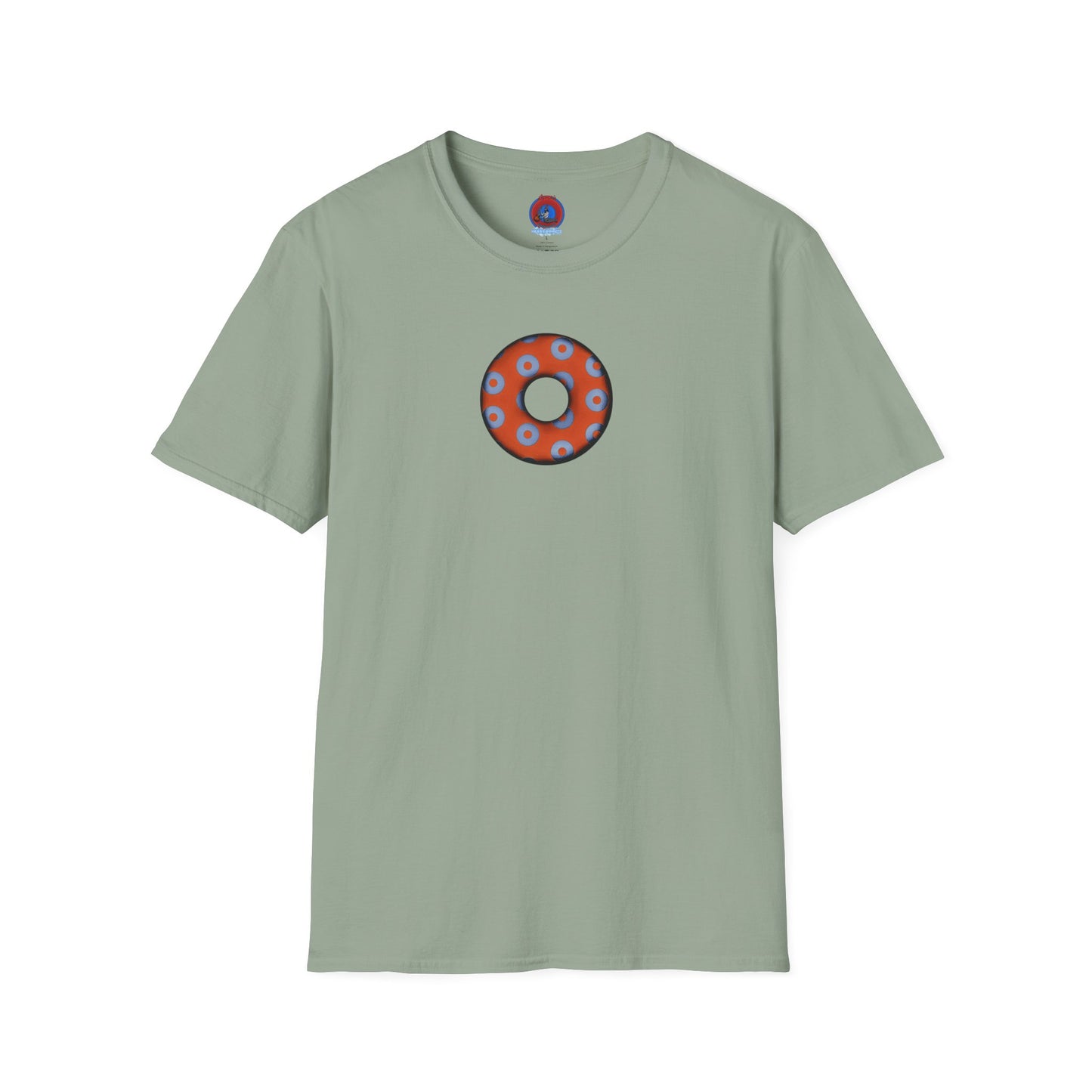 Plain Donuts/Unisex Soft-Style - "Plain Blimpy Paradoxical Donuts" - light blue/orange donuts
