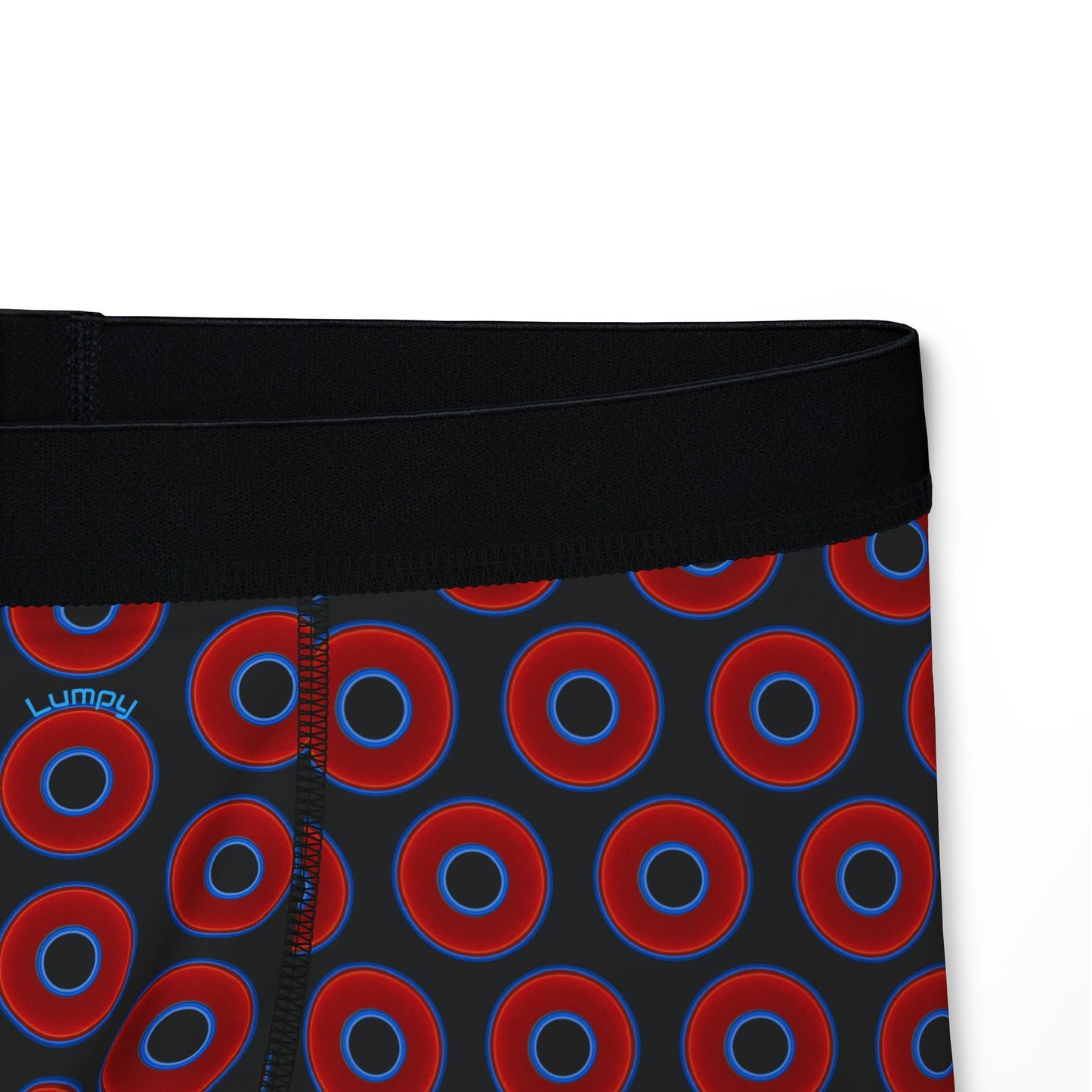 Men's Donut Boxers - red vivid donuts w/black background