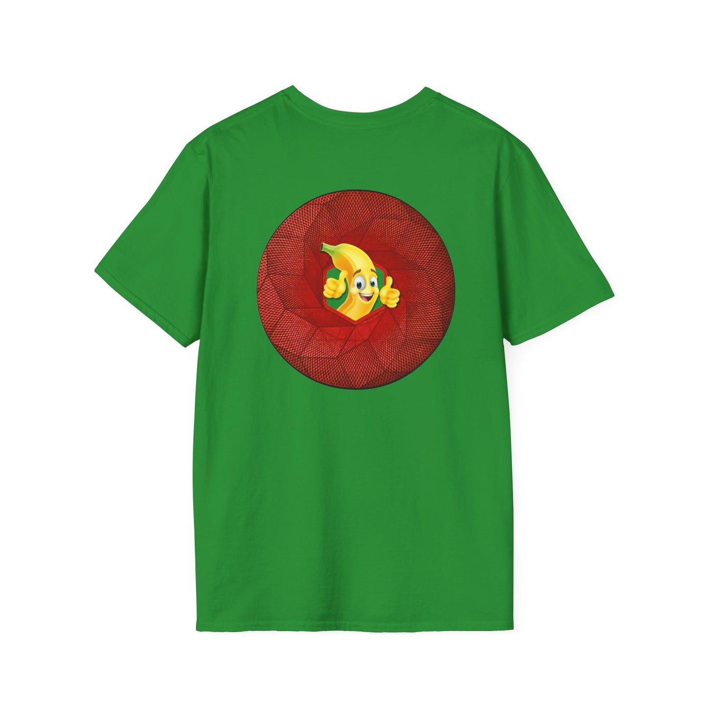 Classic Donut Tee - Unisex Soft-Style - "Dis sheet, it's bananas!" - series 1.0 - variant 1 - cubed red donut