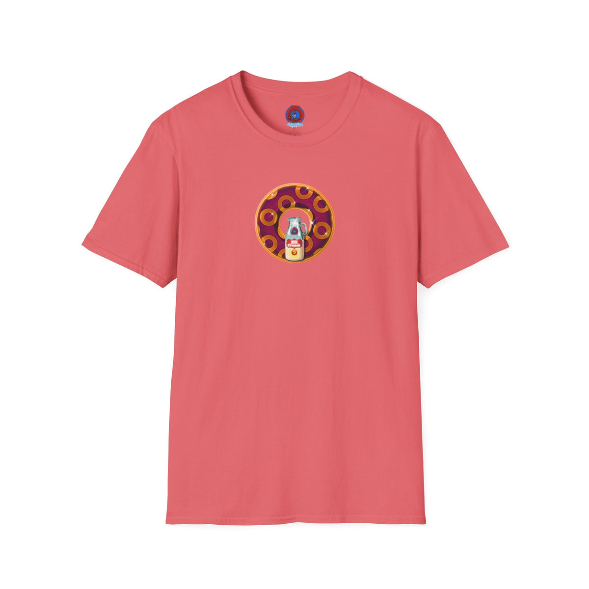 Classic Donut Tee - Unisex Soft-Style - "Princely Wooked Cream - YEMSG Donut " - burgundy/orange rustic paradox donut - variant 1