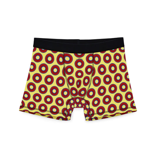 Men's Donut Boxers - red vivid donuts w/yellow background