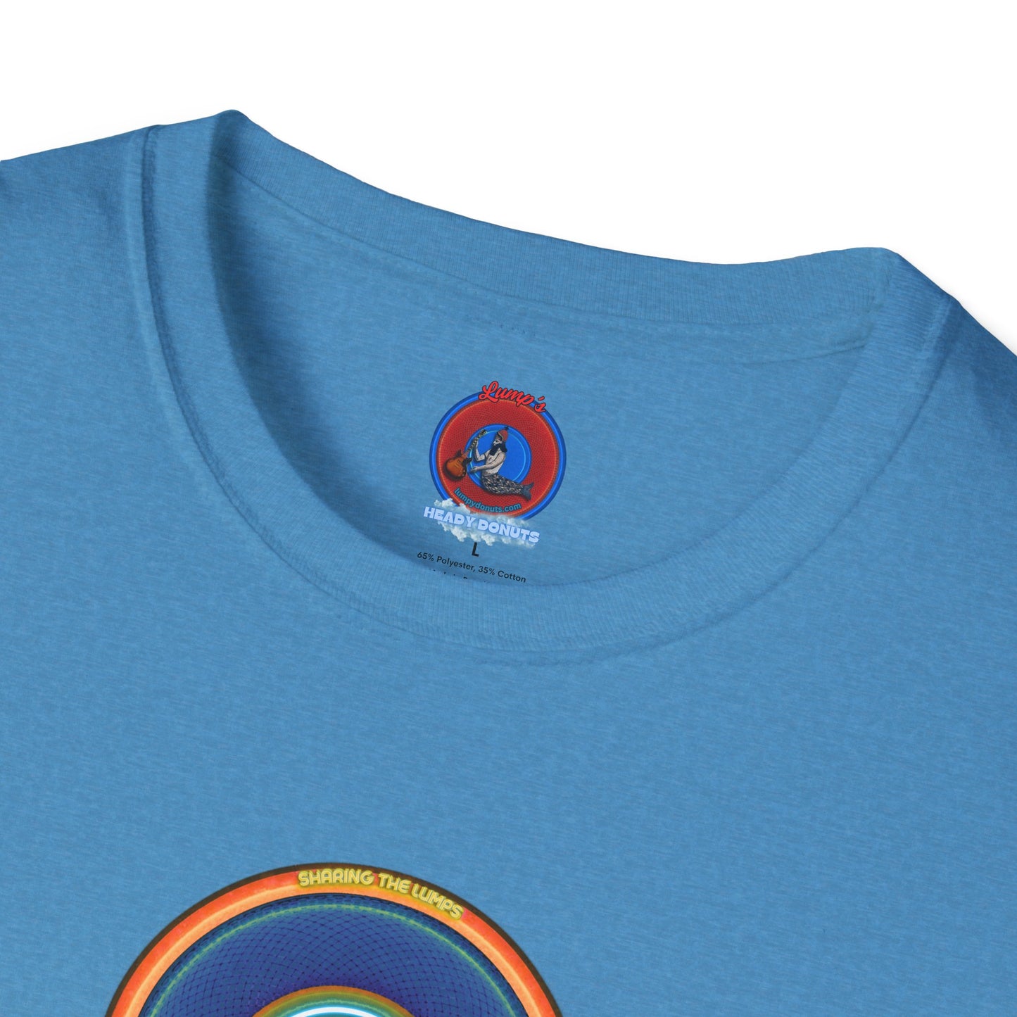 Classic Donut Tee - Unisex Soft-Style - "Lumpy Collective Donut" - blue/orange lumpy donut - variant 4