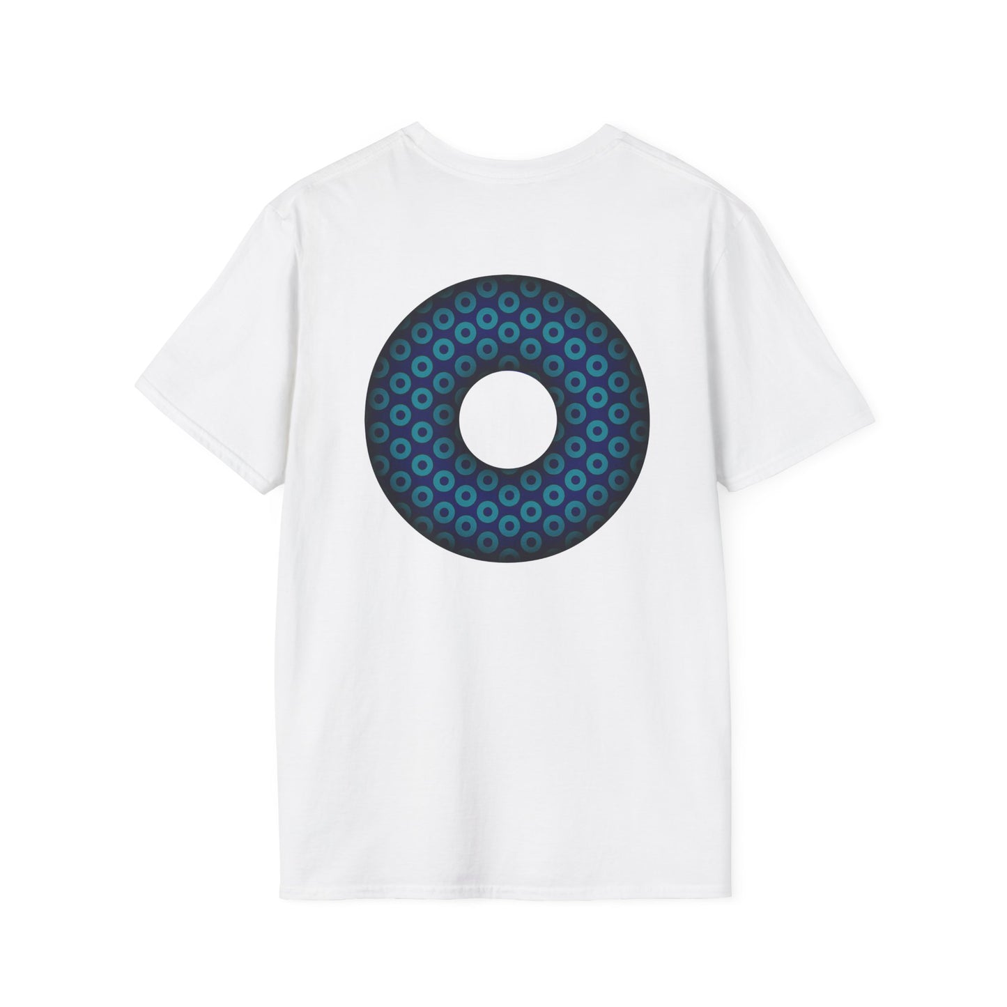 Plain Donuts/Unisex Soft-Style - "Plain Paradoxical Grided Donuts" - teal/dark blue donuts