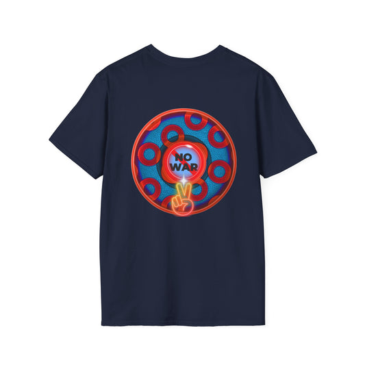 Classic Donut Tee - Unisex Soft-Style - "Peace of Donut" - blue/red paradox donut - [*charitable print - 50% of profit to Alliance for Peacebuilding]