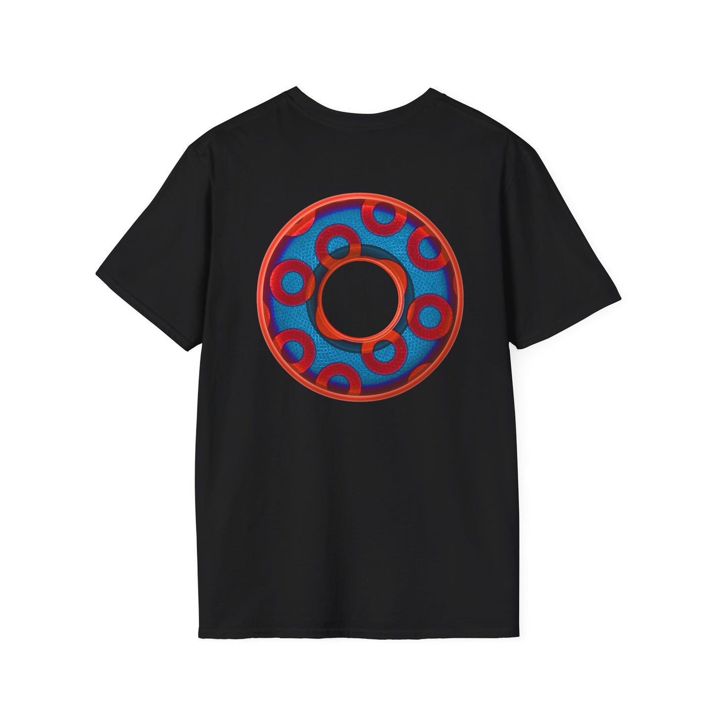 Plain Donuts/Unisex Soft-Style - "Plain Rustic Paradoxical Donuts" - red/light royal blue donuts