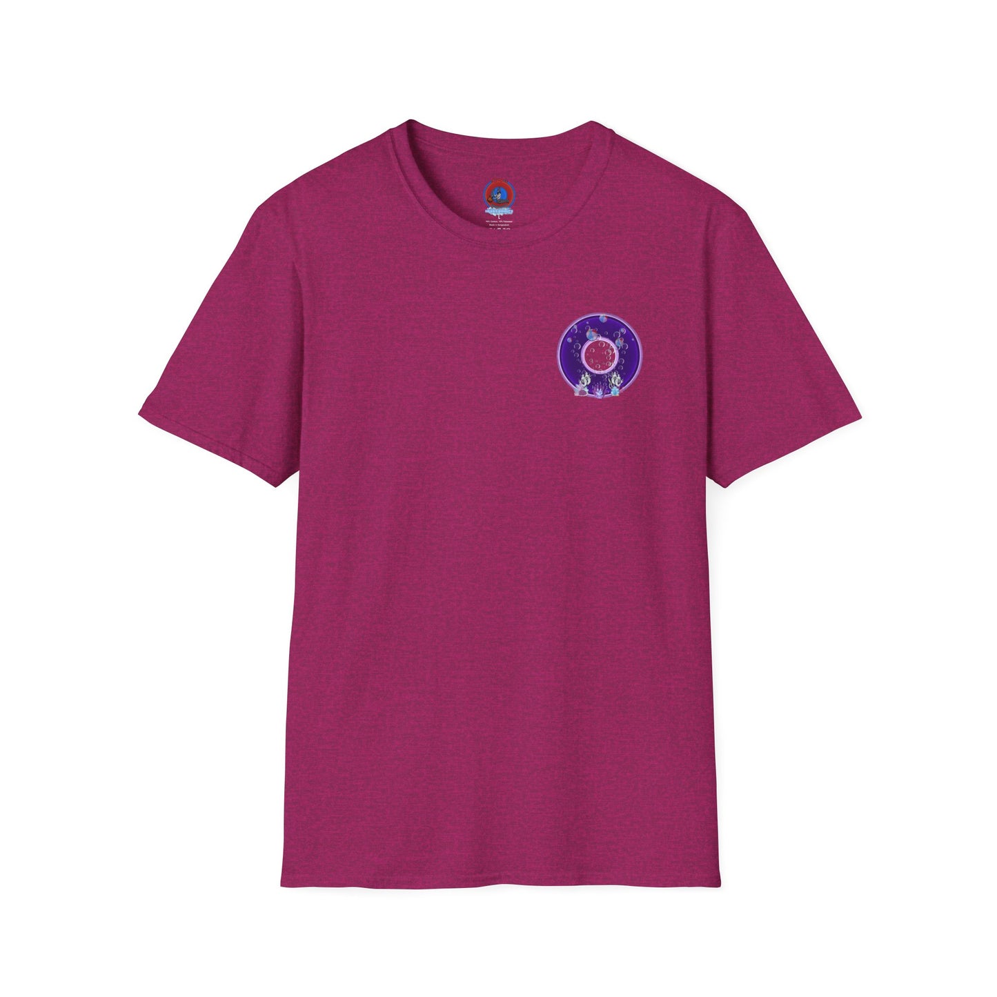 Classic Donut Tee - Unisex Soft-Style - "Sure That Sirens Made This Donut For Me" - vivid dark purple/light purple donut