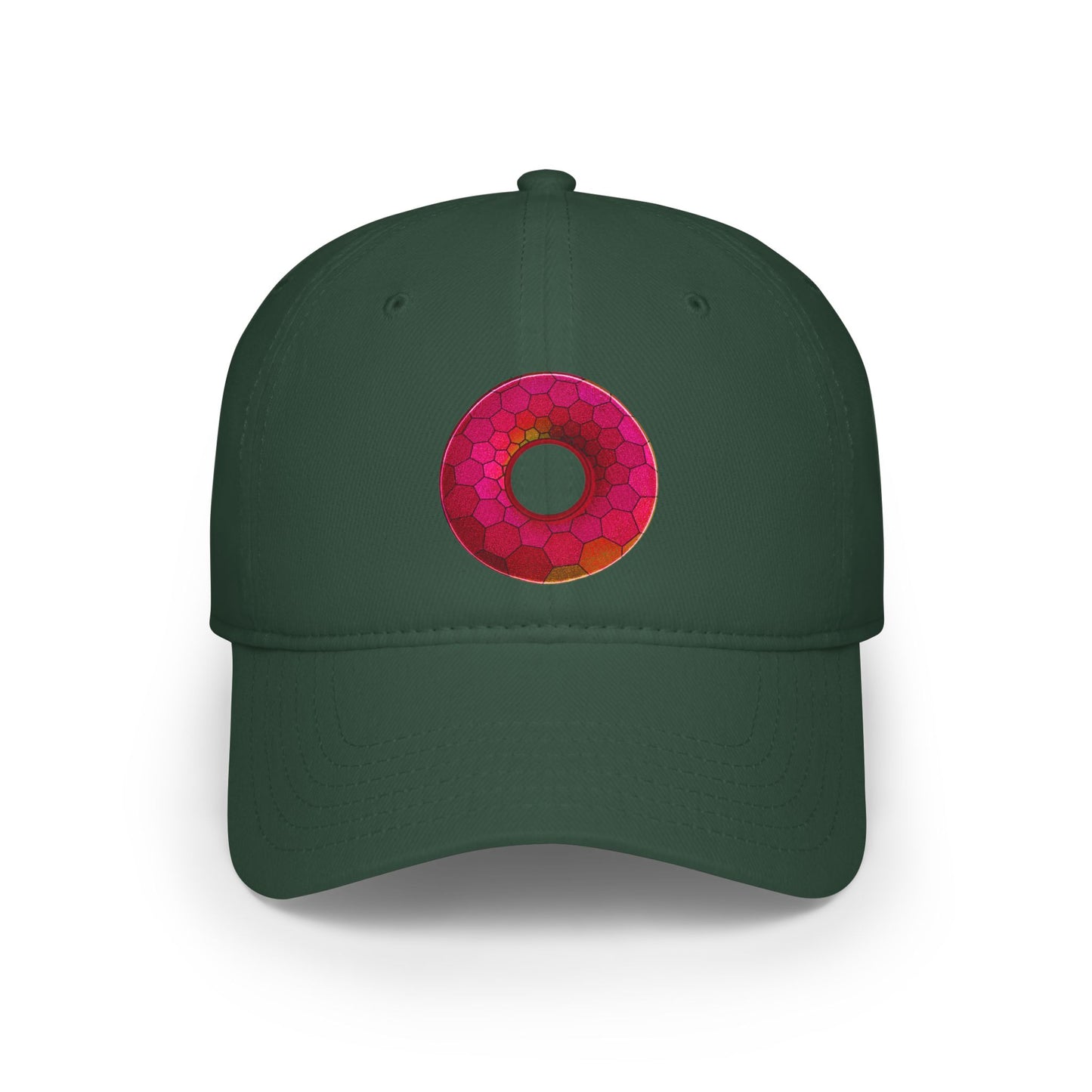 Lumpy Donut Baseball Cap - "Plain Hexadonut" - variant 3 - magenta hexadonut w/