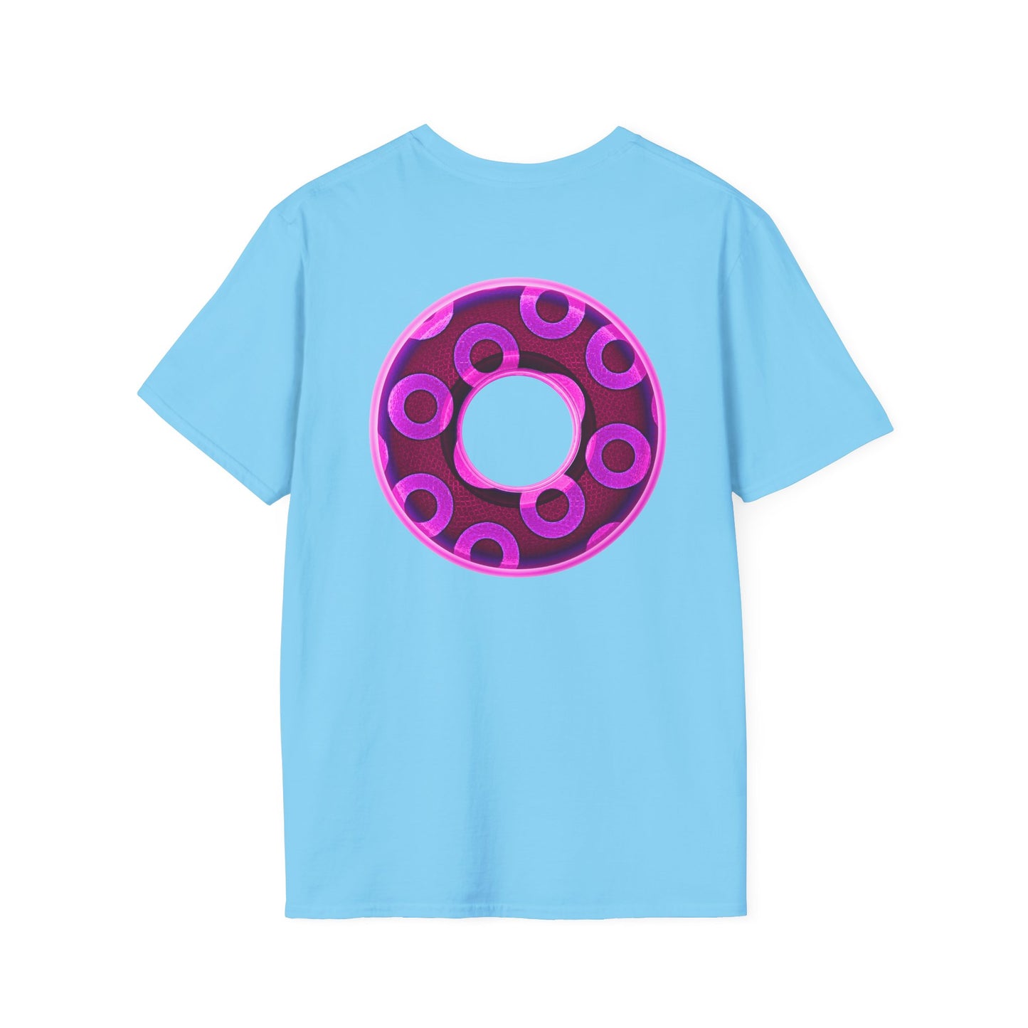 Plain Donuts/Unisex Soft-Style - "Plain Rustic Paradoxical Donuts" - magenta/burgundy donuts