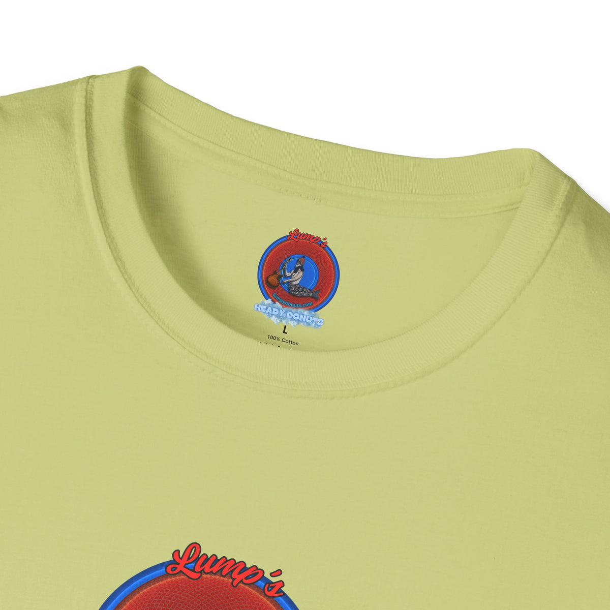 Classic Donut Tee - Unisex Soft-Style - "Lump's Heady Donuts Logo" - series 1.0  - red/blue rustic donut
