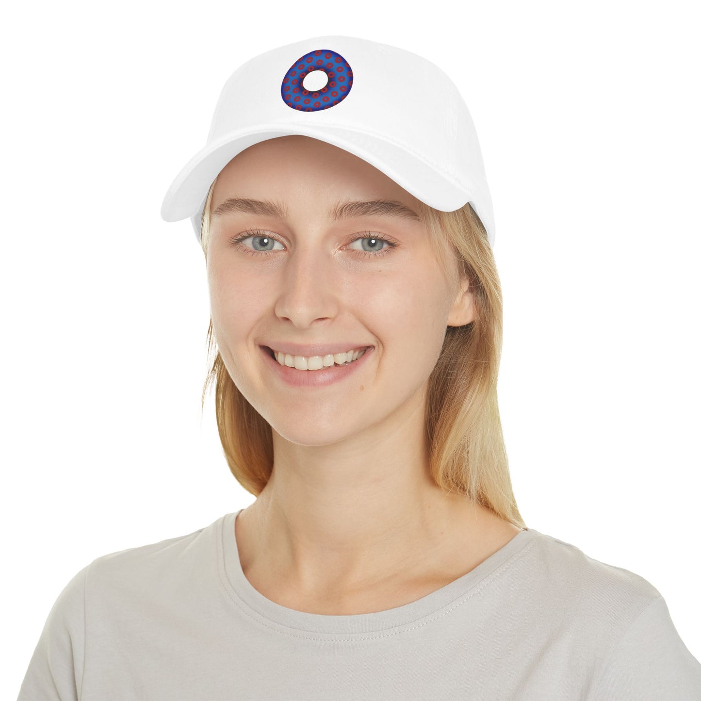 Lumpy Donut Baseball Cap - "Plain [Mary] Jane" - traditional blue/red paradoxical donut w/