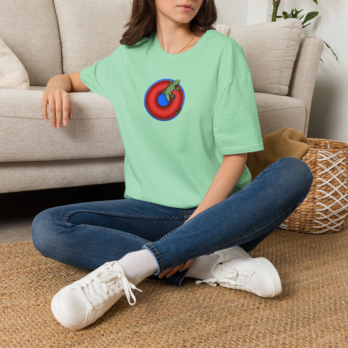 Classic Donut Tee - Unisex Soft-Style - "Practically Extinct Tee Shirt" - plump vivid red donut- variant 2