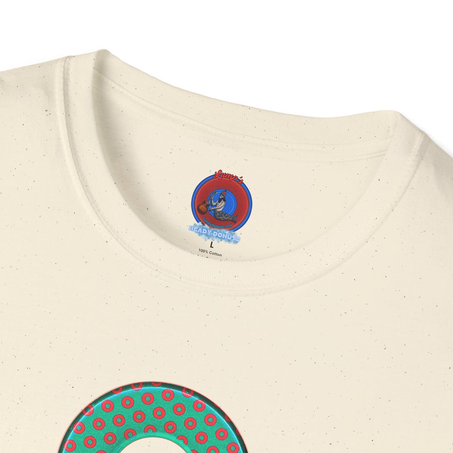 Plain Donuts/Unisex Soft-Style - "Plain Electric Paradoxical Donuts" - light green/red donuts