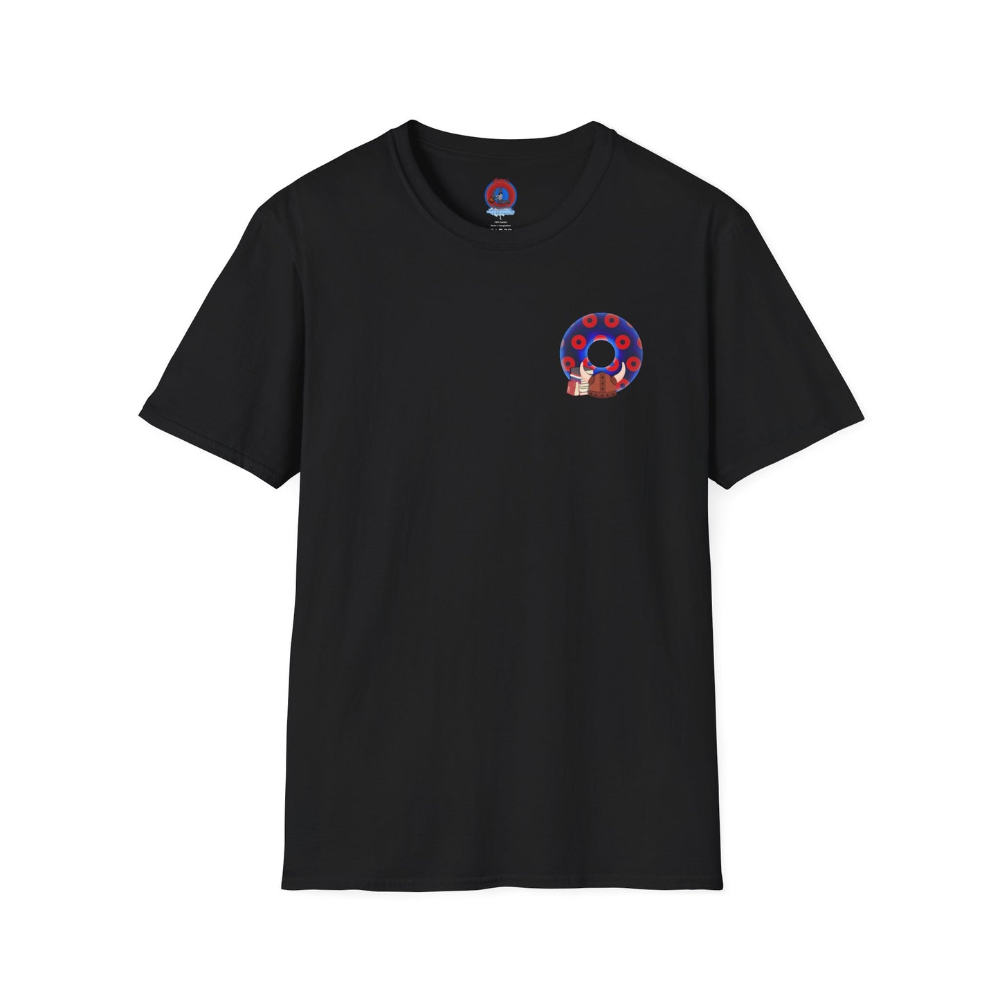Classic Donut Tee - Unisex Soft-Style - "El Fuego Donut" - paradoxical blue/red donut