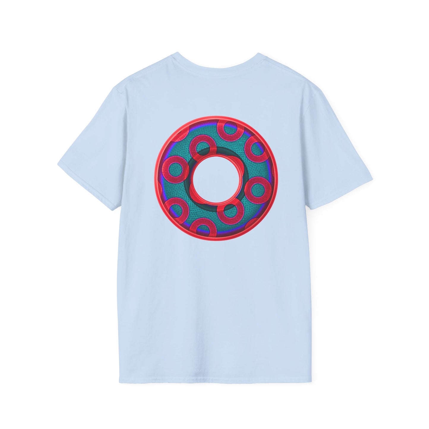 Plain Donuts/Unisex Soft-Style - "Plain Rustic Paradoxical Donuts" - red/steel blue donuts