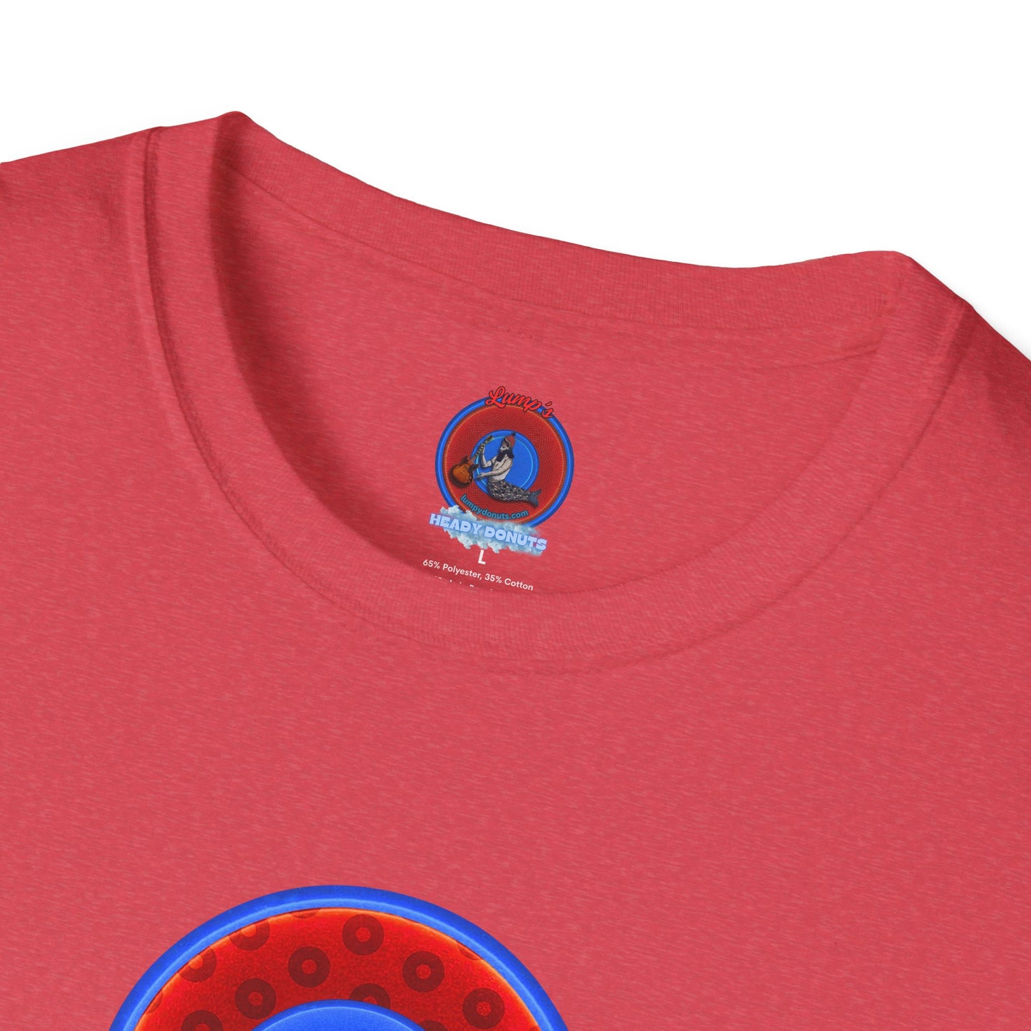 Classic Donut Tee - Unisex Soft-Style - "Read the F'ing Donut Book" - paradoxical widemouthed red/blue donut - variant 2