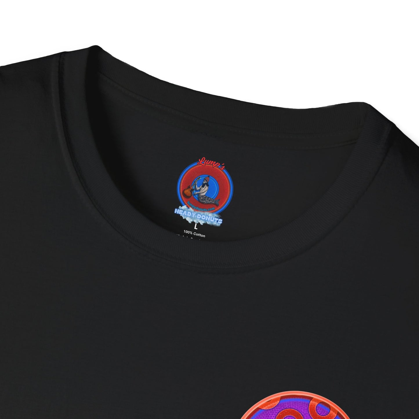 Classic Donut Tee - Unisex Soft-Style - "Wooked Cream - YEMSG Donut " -purple/red rustic paradox donut - variant 6