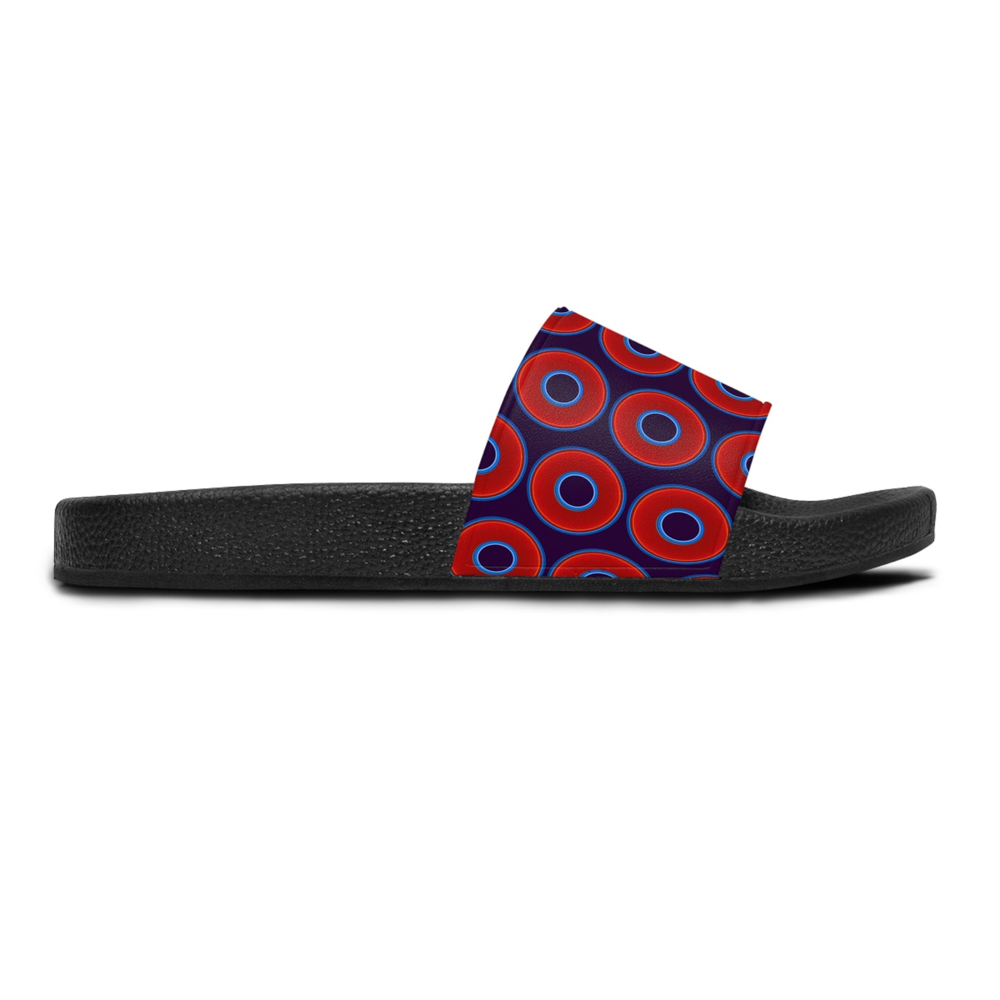 Lumpy Sandals - slip-ons - red vivid donuts w/midnight purple background
