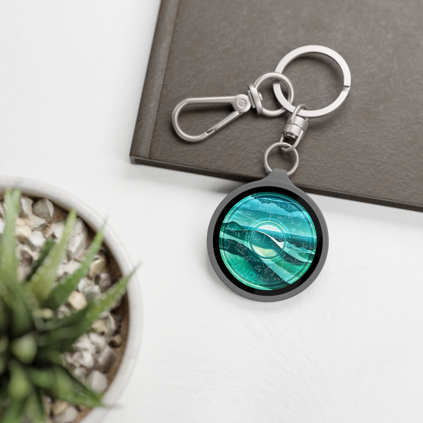 Lumpy Donut Keychain - "The Equating Donut " - series 1.0 - teal picture donut