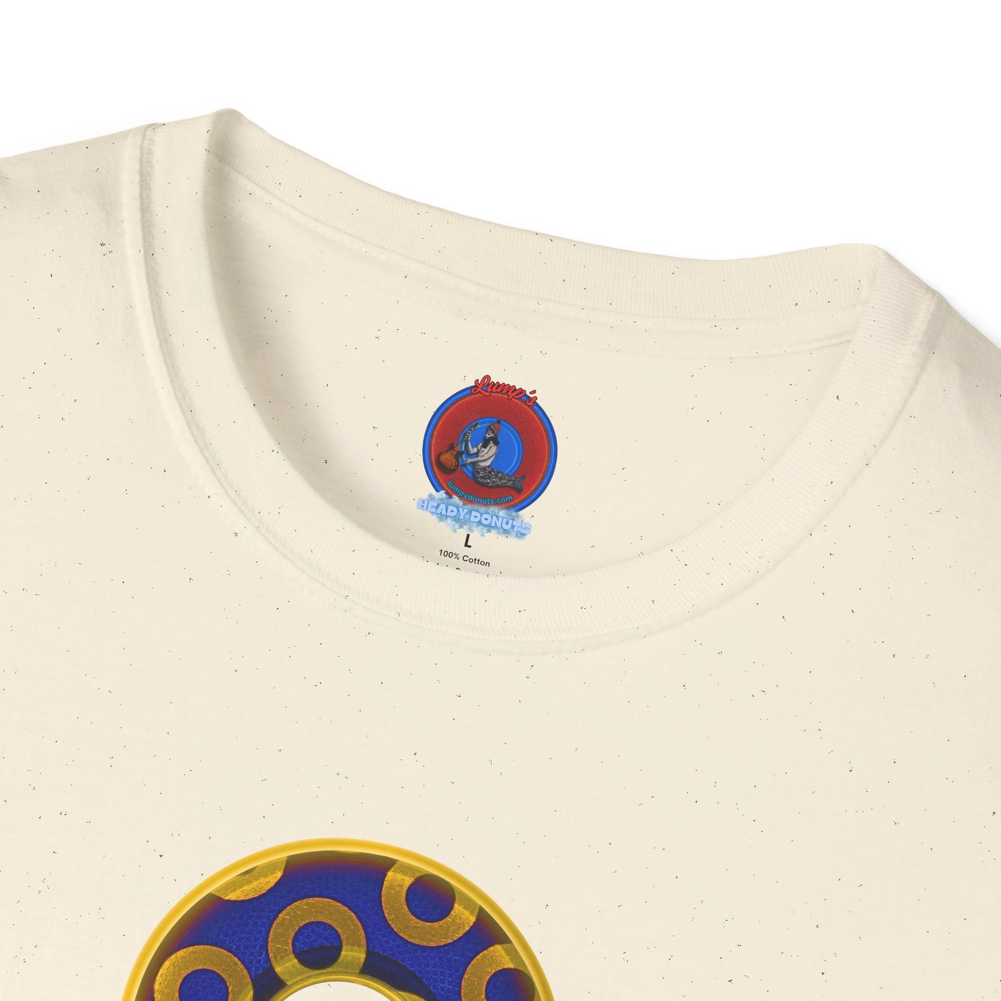 Plain Donuts/Unisex Soft-Style - "Plain Rustic Paradoxical Donuts" - yellow/dark blue donuts