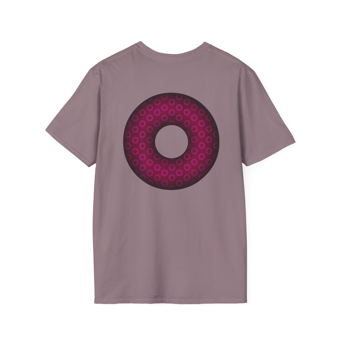 Plain Donuts/Unisex Soft-Style - "Plain Paradoxical Grided Donuts" - dark magenta/burgundy donuts